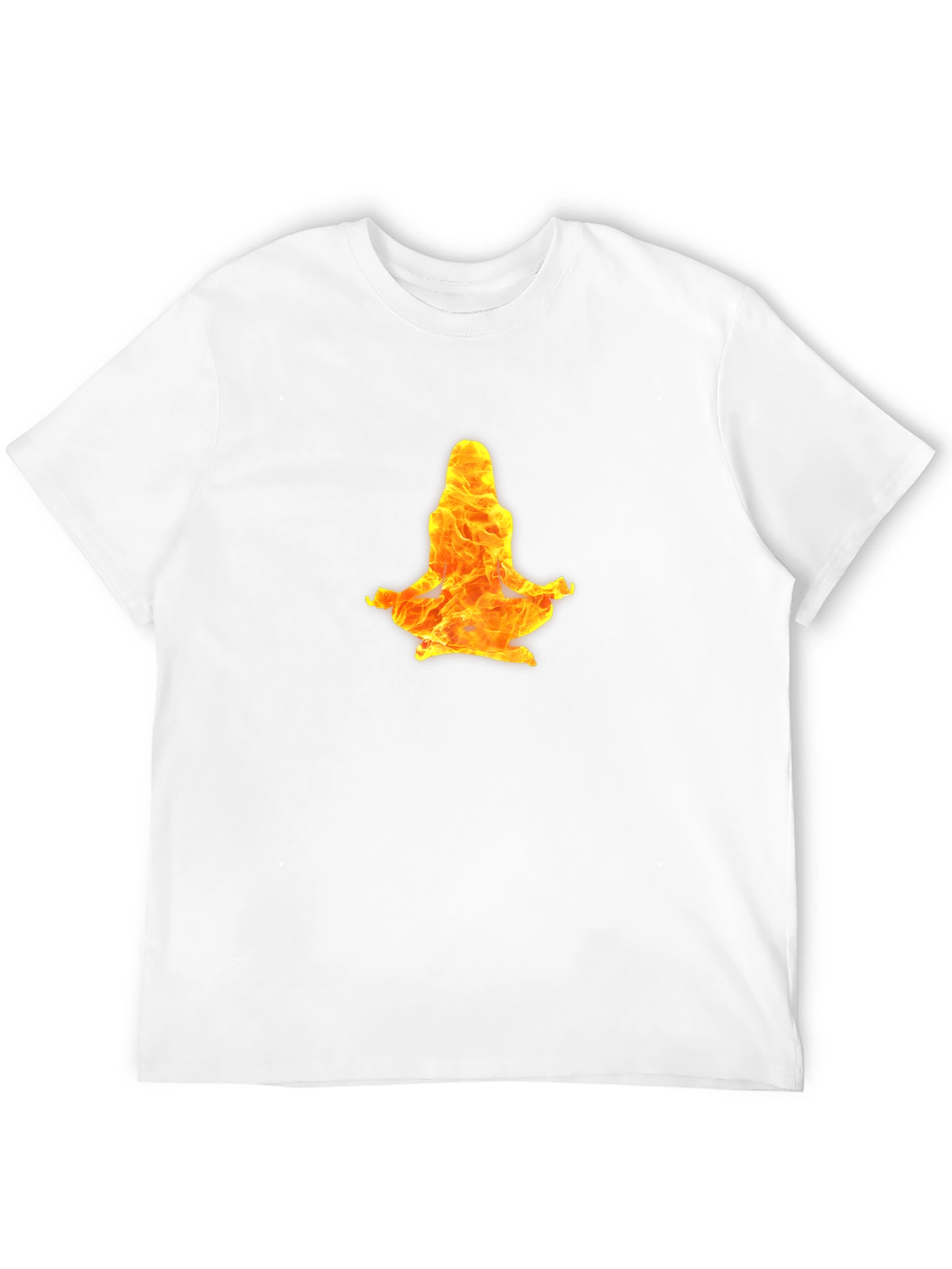 Fiery Yoga Meditation Tee - Black Cotton Blend