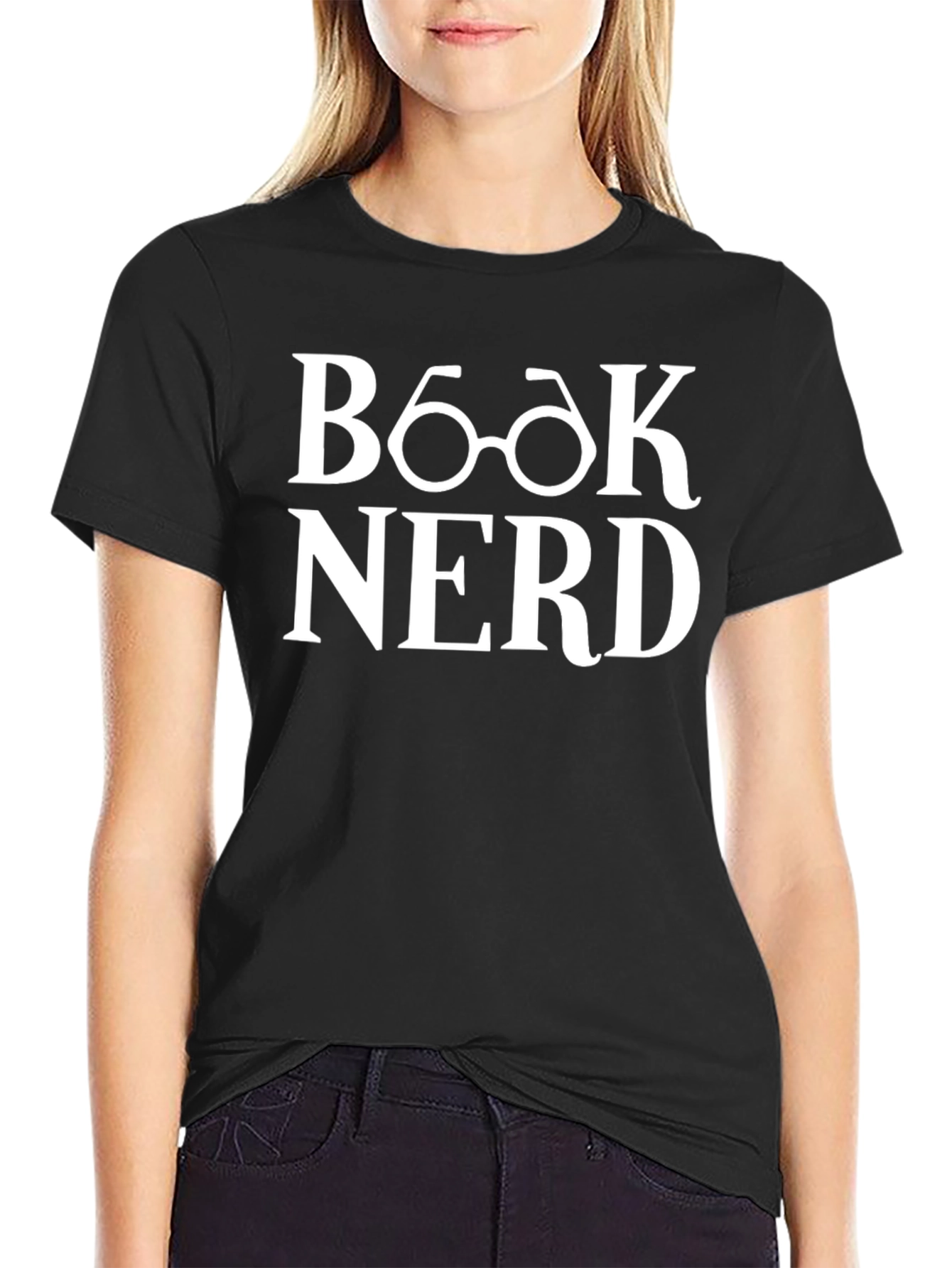 Book Nerd T-Shirt - Black Cotton Blend