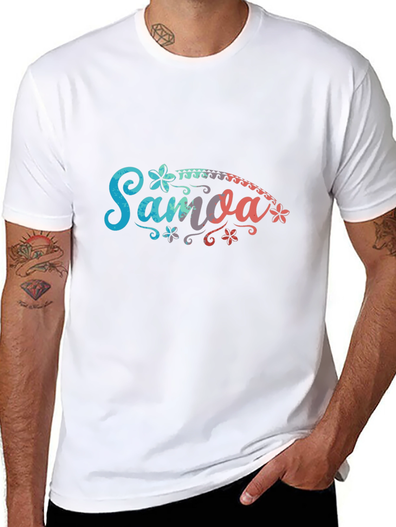 Samoa Floral Graphic Black T-Shirt