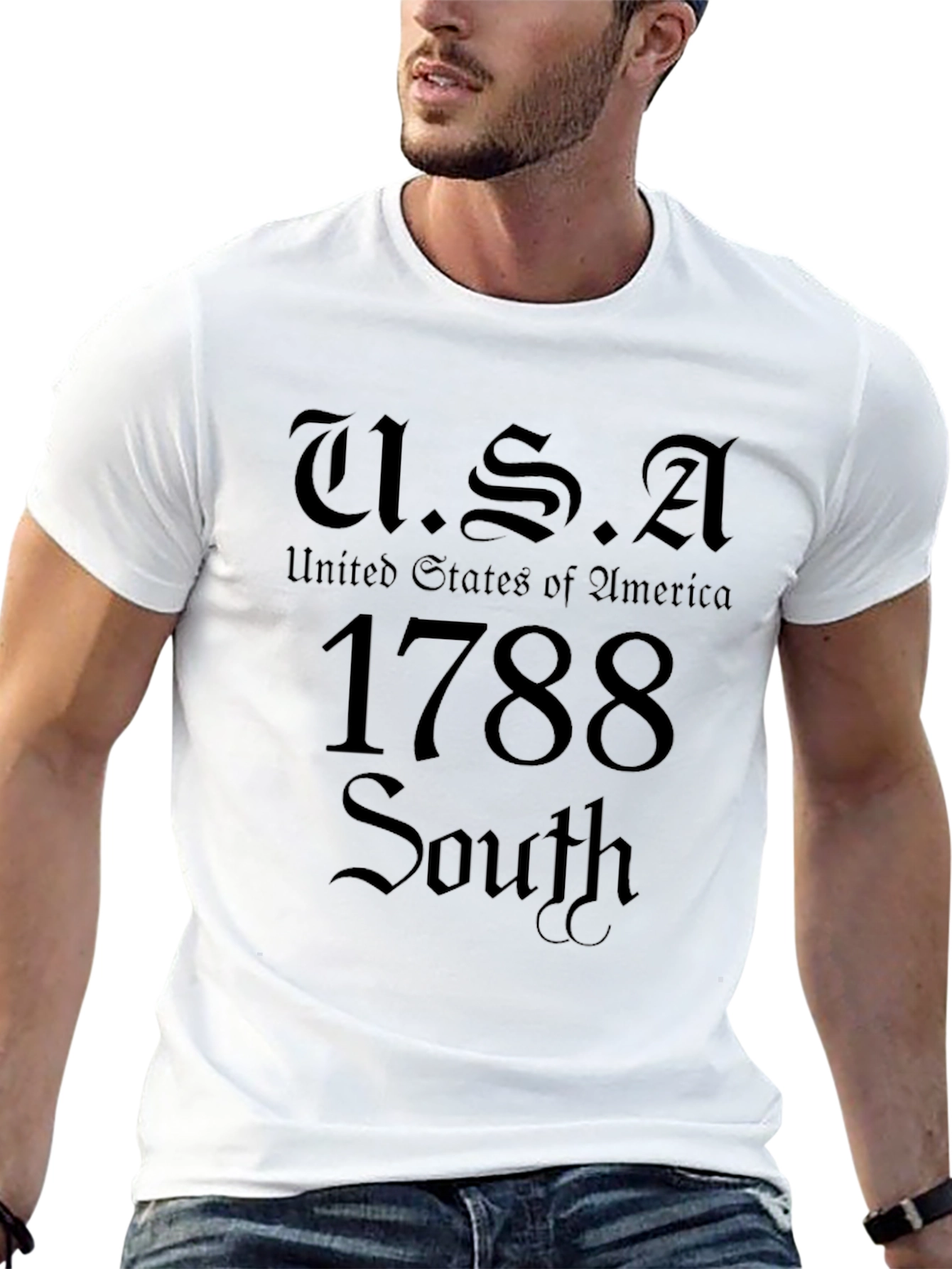 USA 1788 South Black Graphic T-Shirt