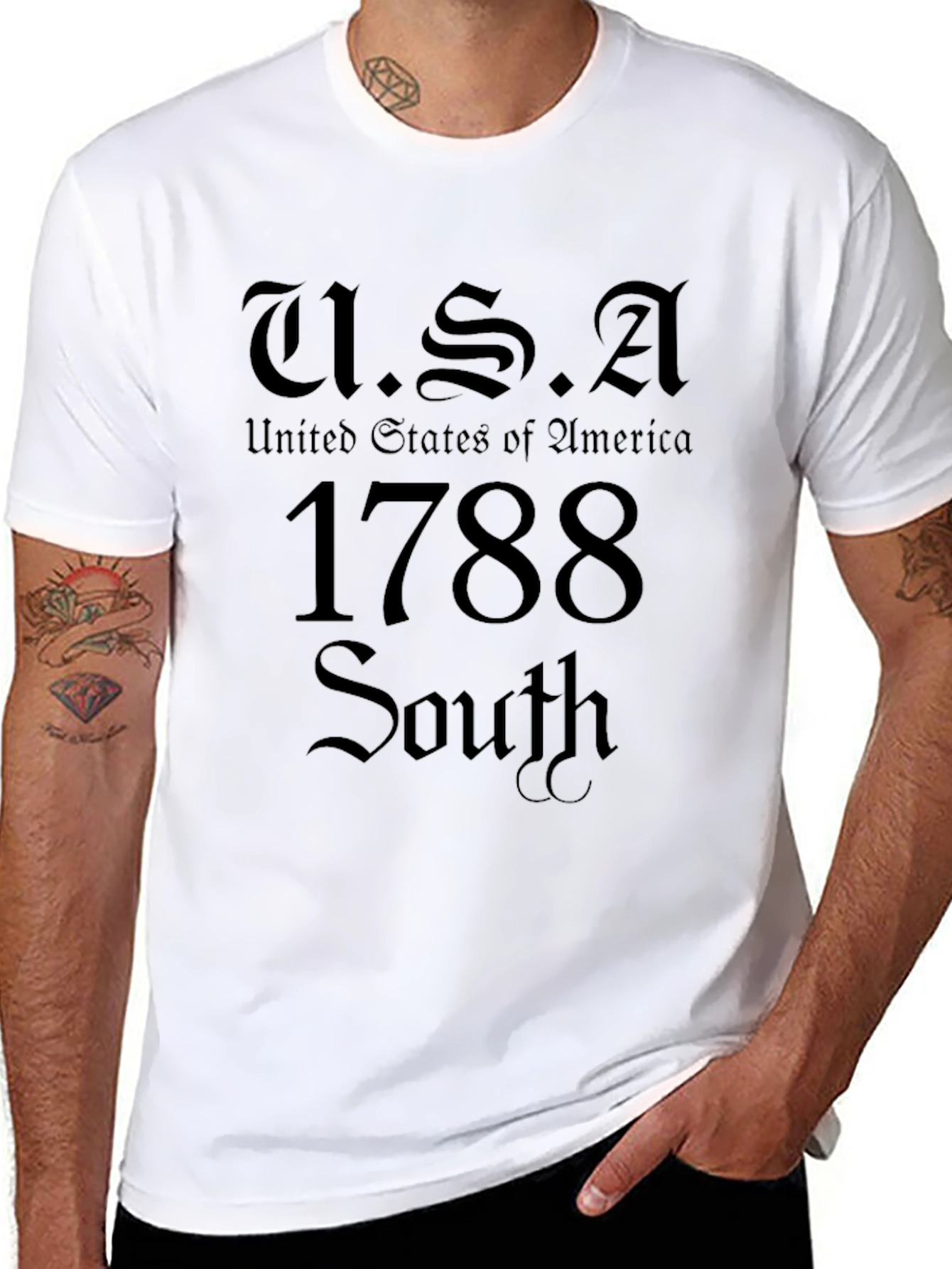 USA 1788 South Black Graphic T-Shirt