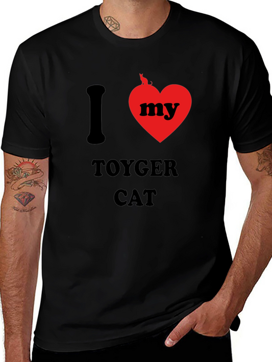 I Heart My Toyger Cat T-Shirt - Novelty Graphic Tee