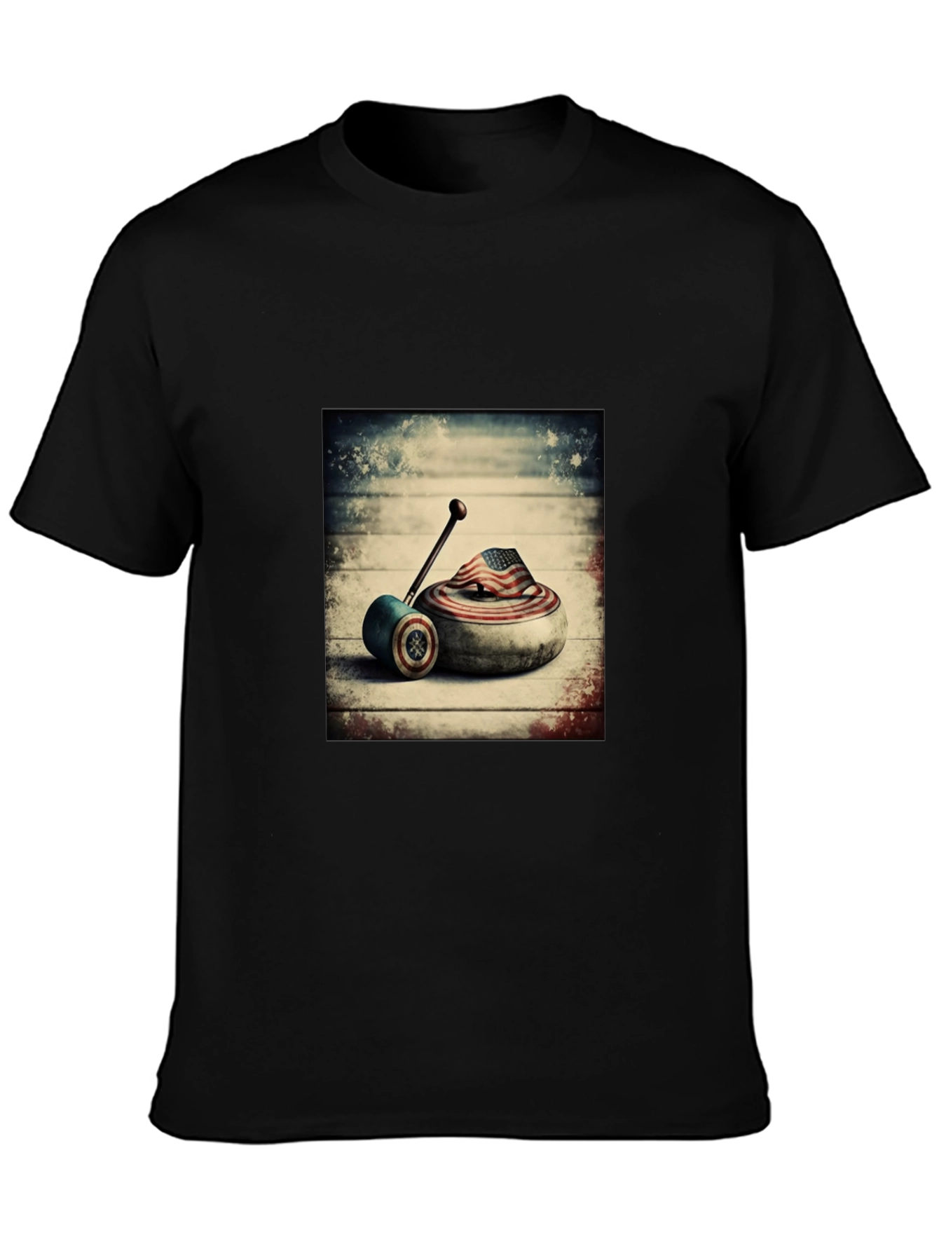 USA Curling Stone Graphic T-Shirt