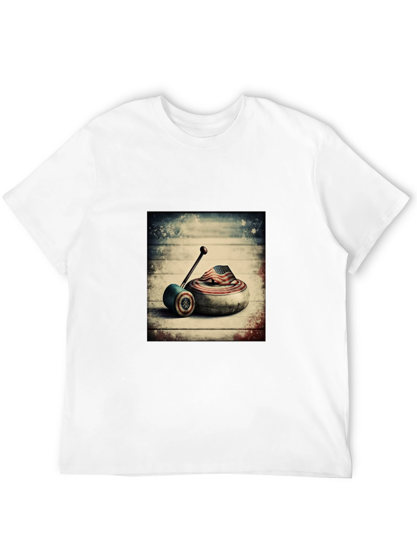 USA Curling Stone Graphic T-Shirt