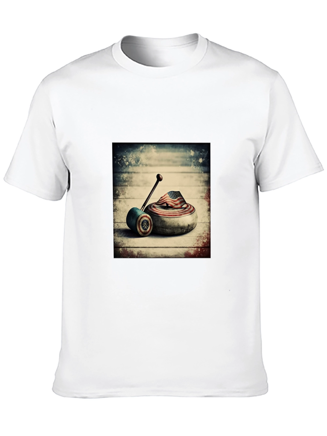 USA Curling Stone Graphic T-Shirt