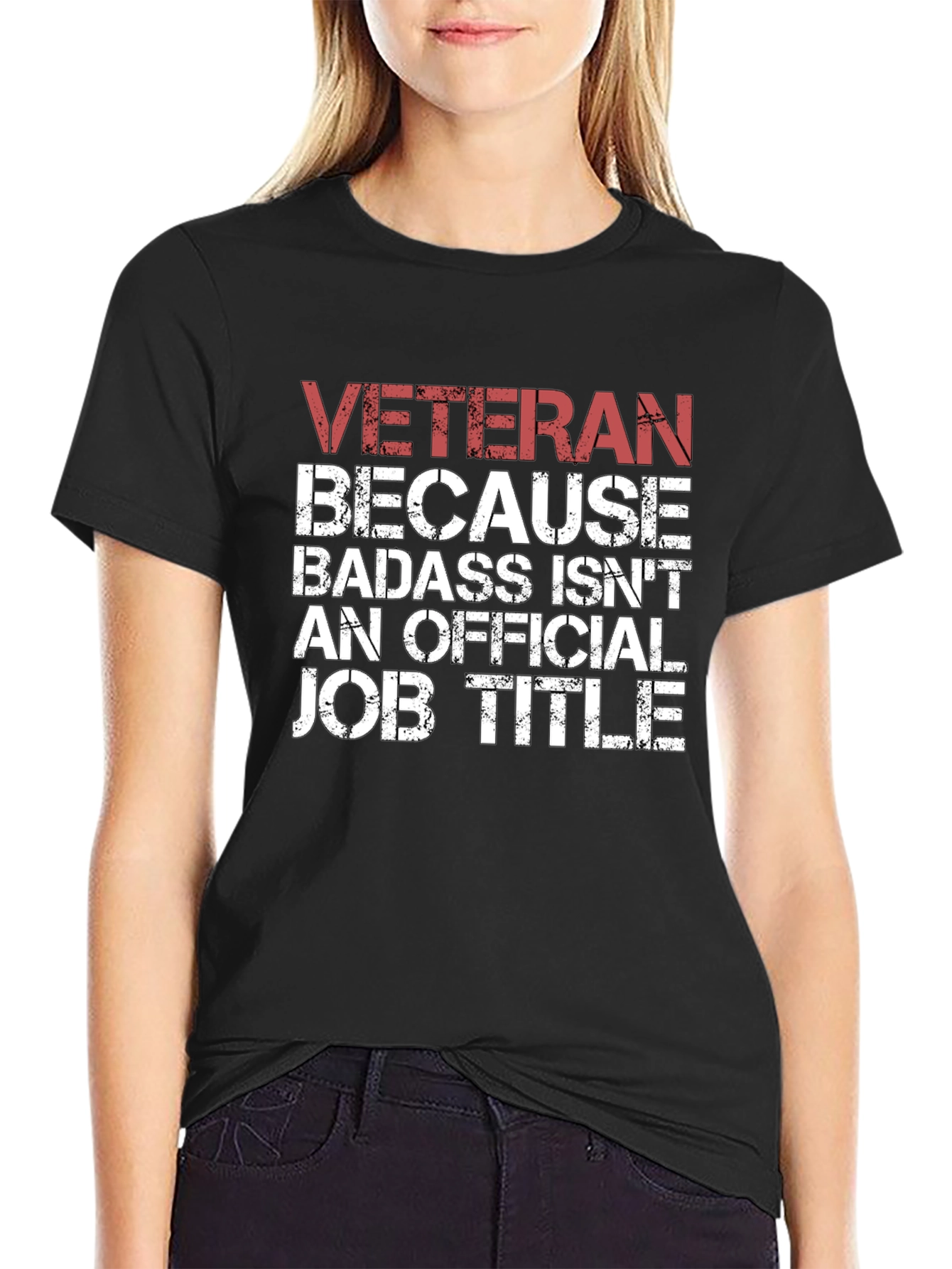 Veteran Badass Job Title Graphic T-Shirt