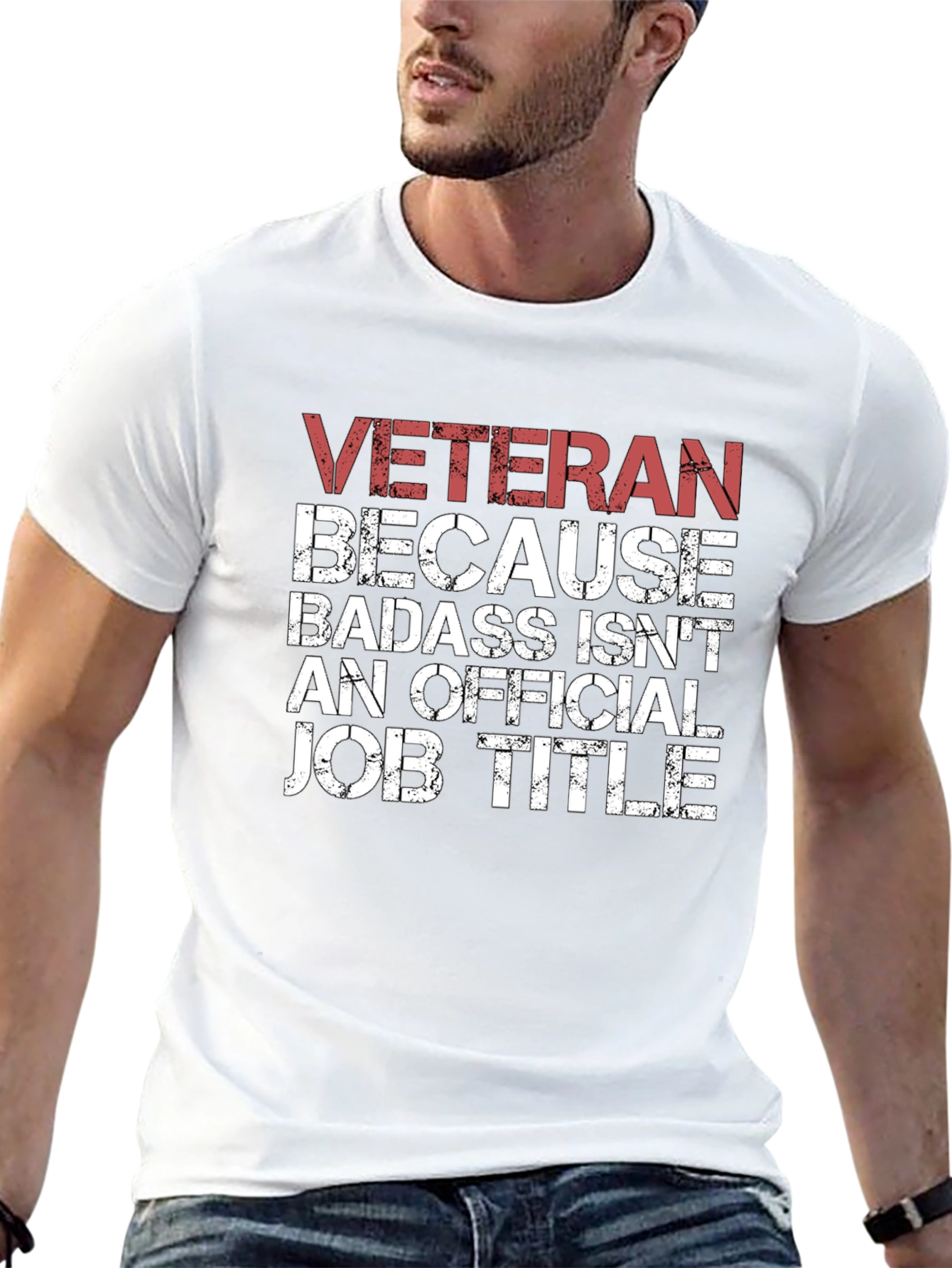 Veteran Badass Job Title Graphic T-Shirt
