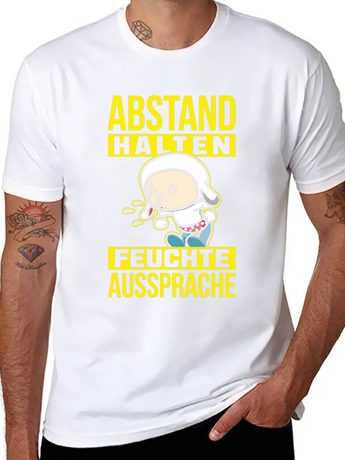 Abstand Halten T-Shirt - Funny German Social Distancing Tee