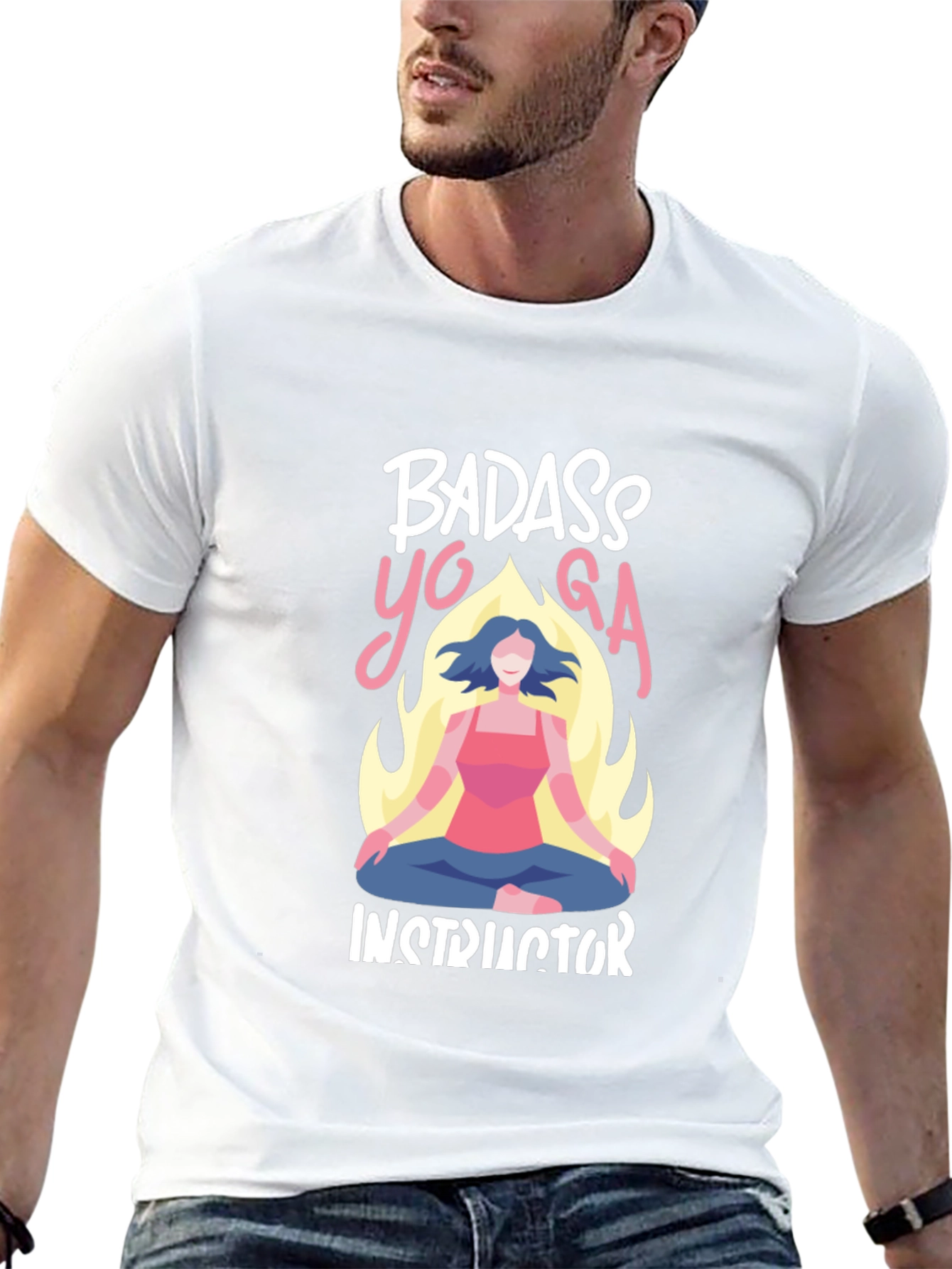 Badass Yoga Instructor Graphic T-Shirt