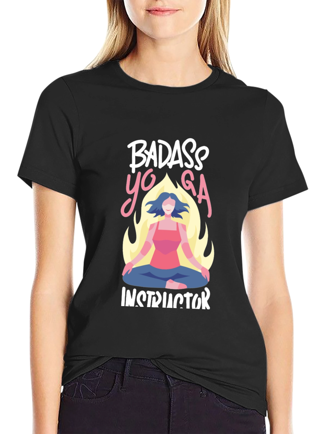 Badass Yoga Instructor Graphic T-Shirt