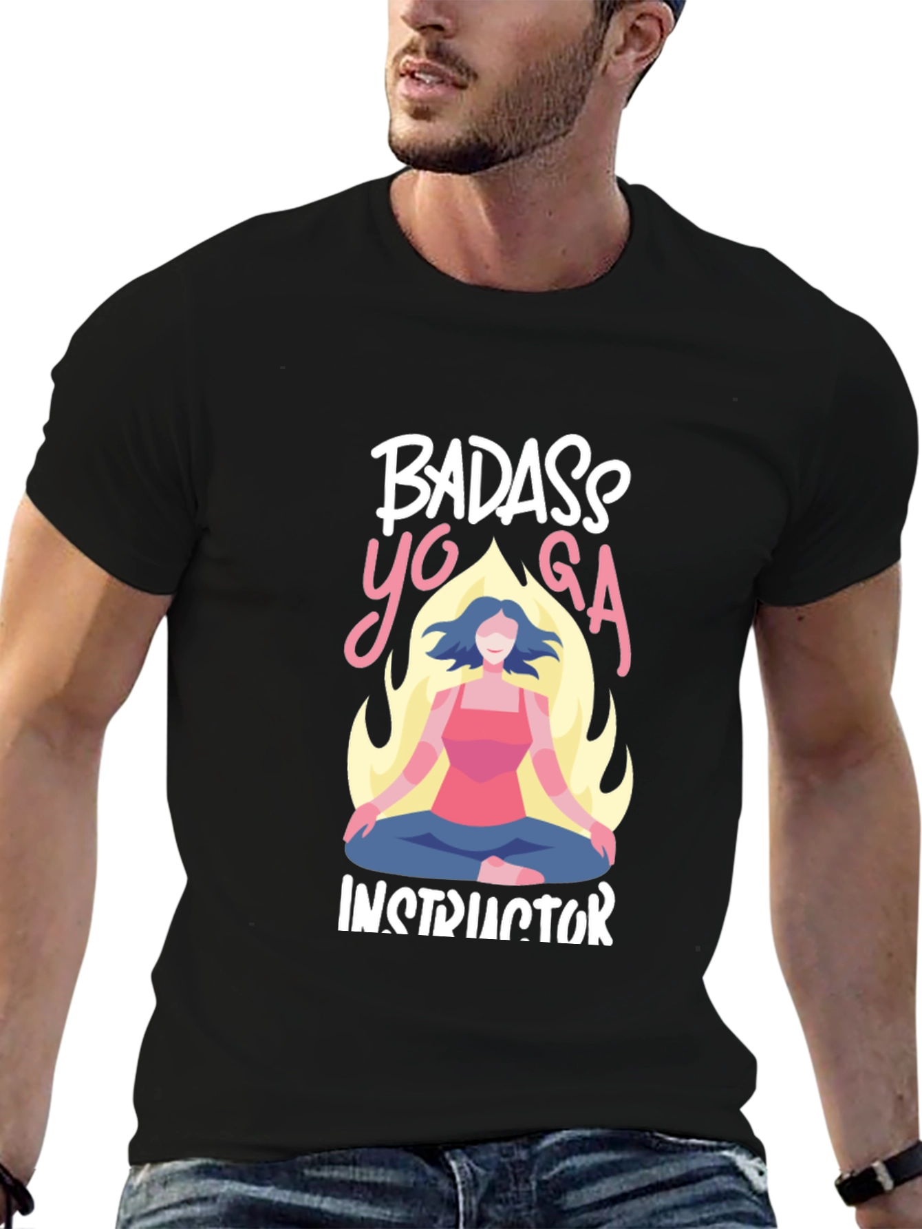 Badass Yoga Instructor Graphic T-Shirt