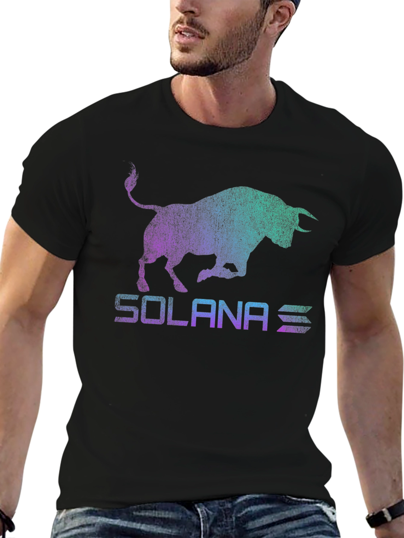 Solana Bull Logo Graphic Tee - Black
