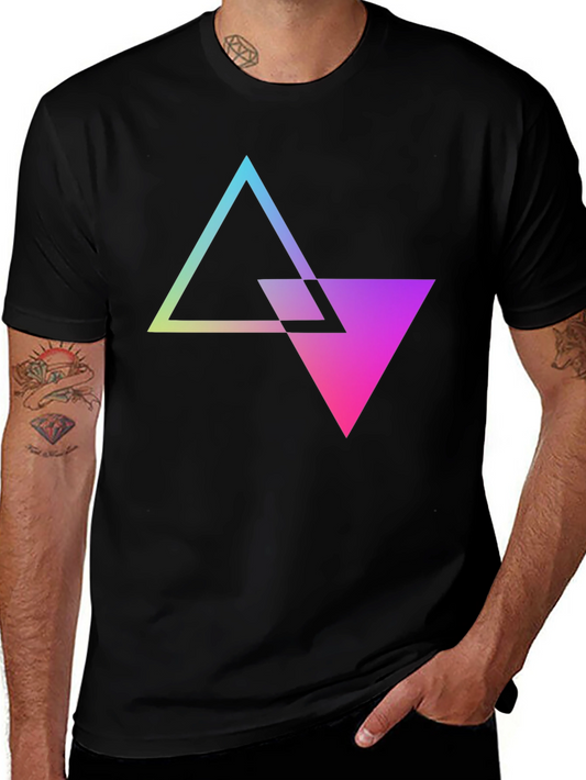 Geometric Gradient Triangle Tee