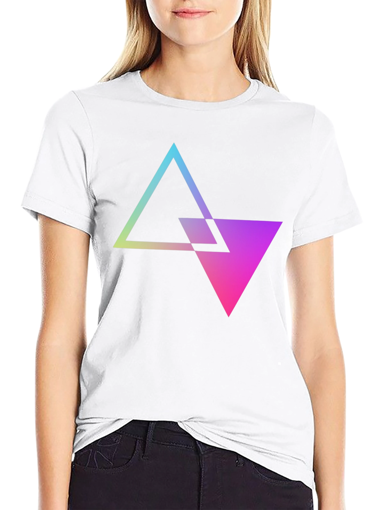 Geometric Gradient Triangle Tee