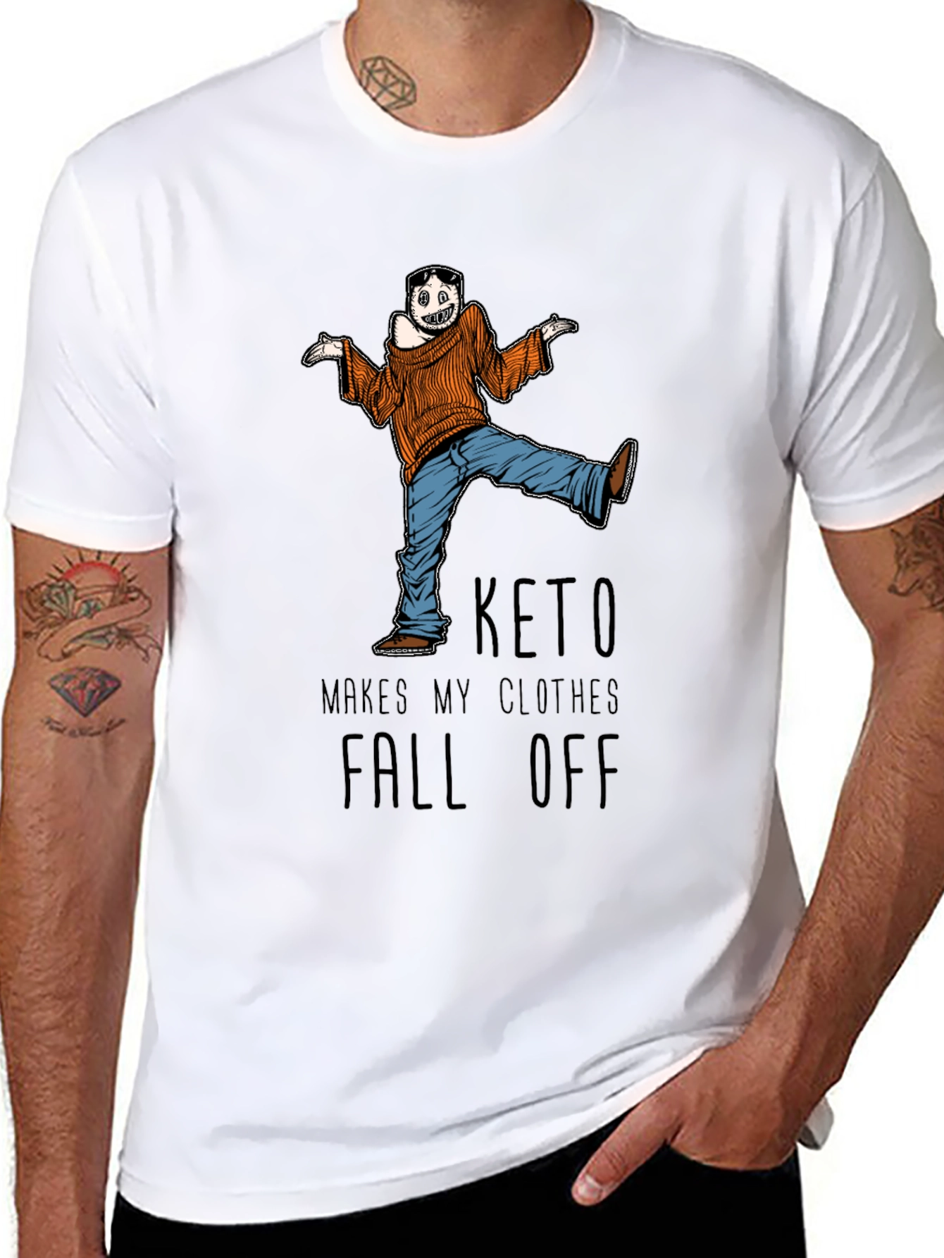 Keto Makes My Clothes Fall Off Mens Graphic Tee