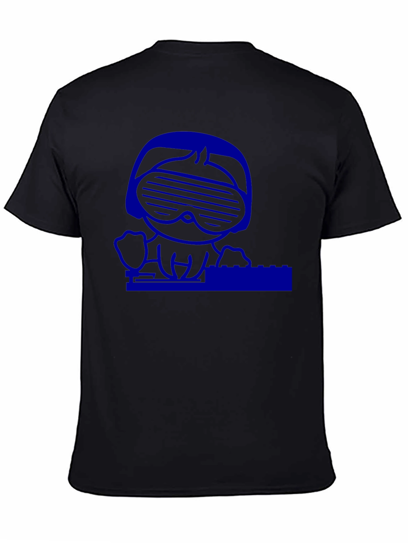 Men's Cartoon DJ Graphic Print T-Shirt, 1 pcs 190g 100% Pure Cotton Casual Short-Sleeve T-Shirt
