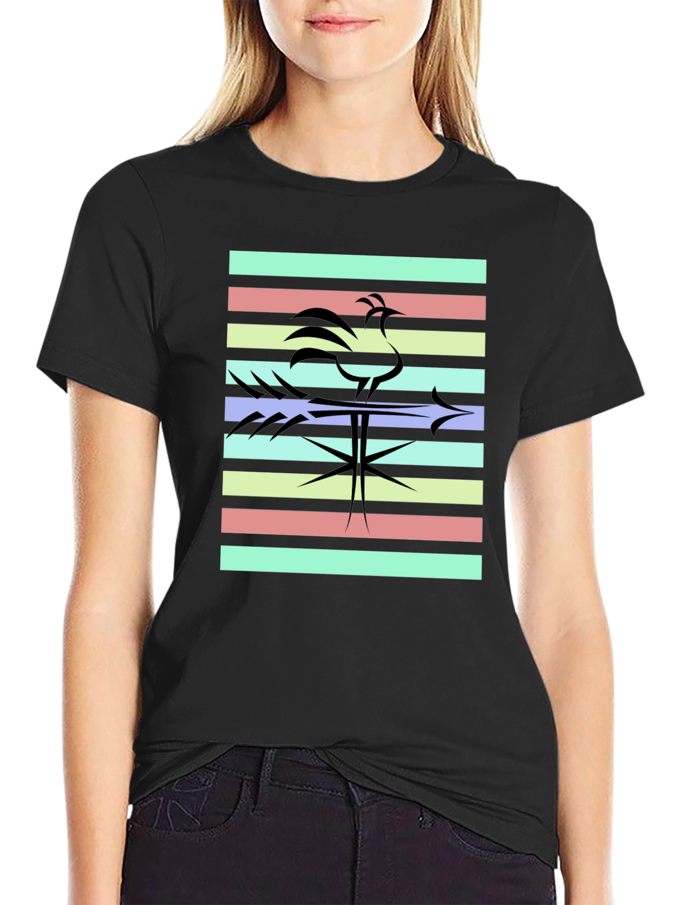 Retro Rooster T-Shirt - Black