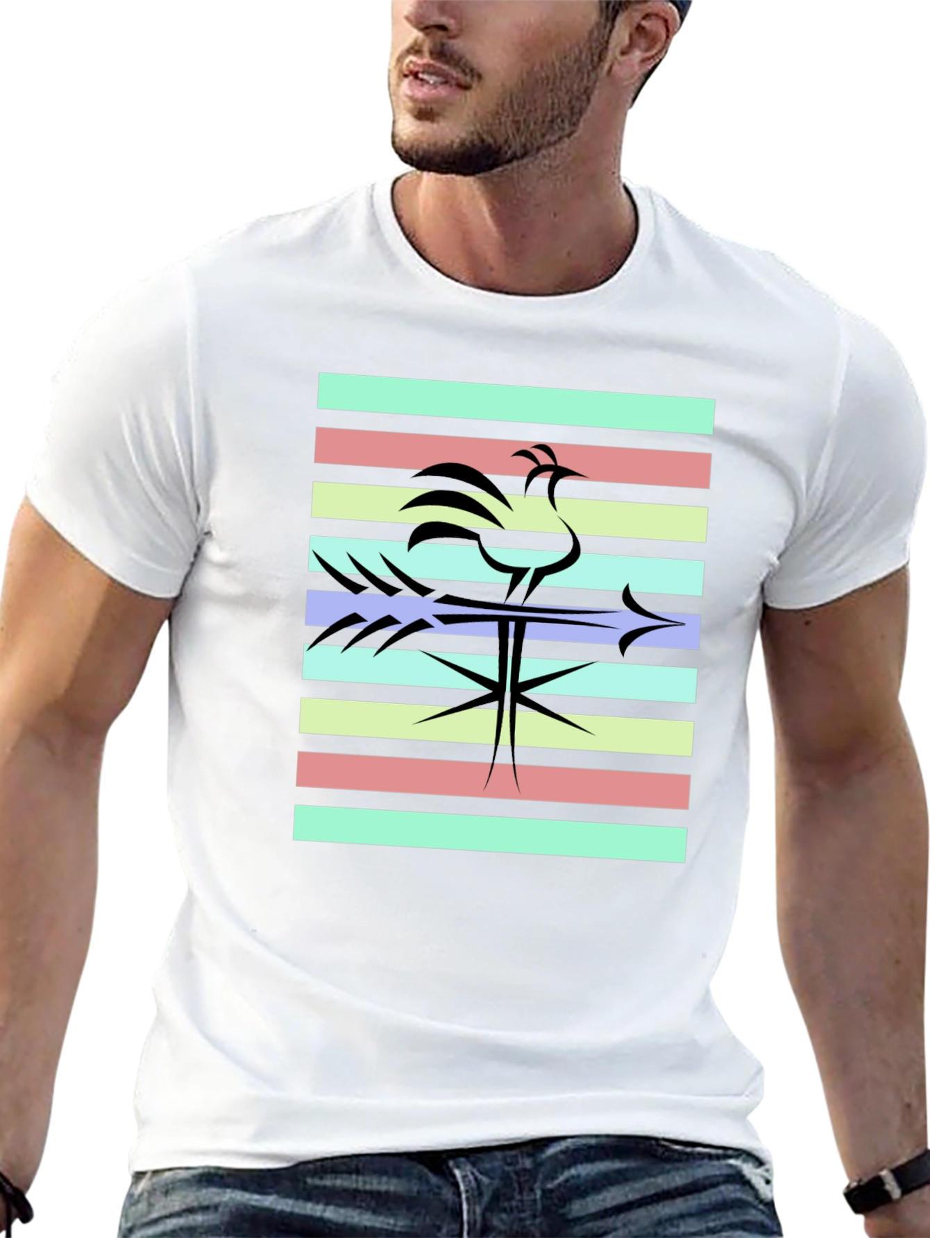 Retro Rooster T-Shirt - Black