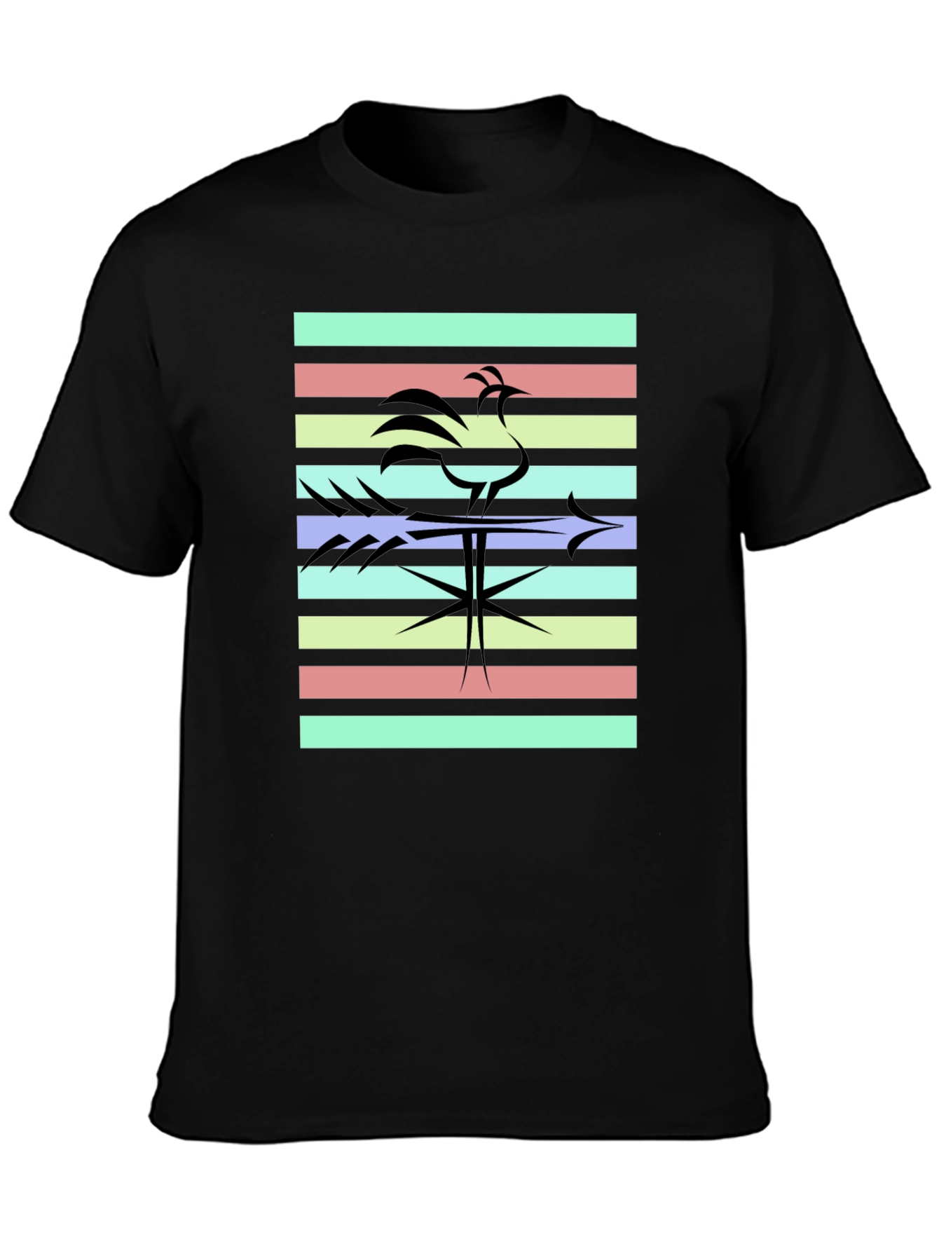 Retro Rooster T-Shirt - Black