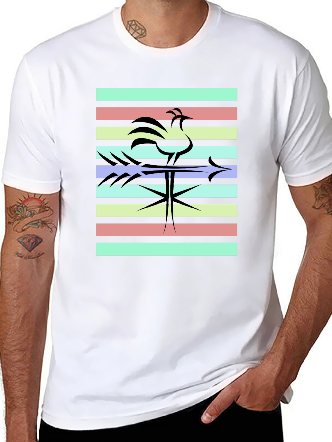 Retro Rooster T-Shirt - Black
