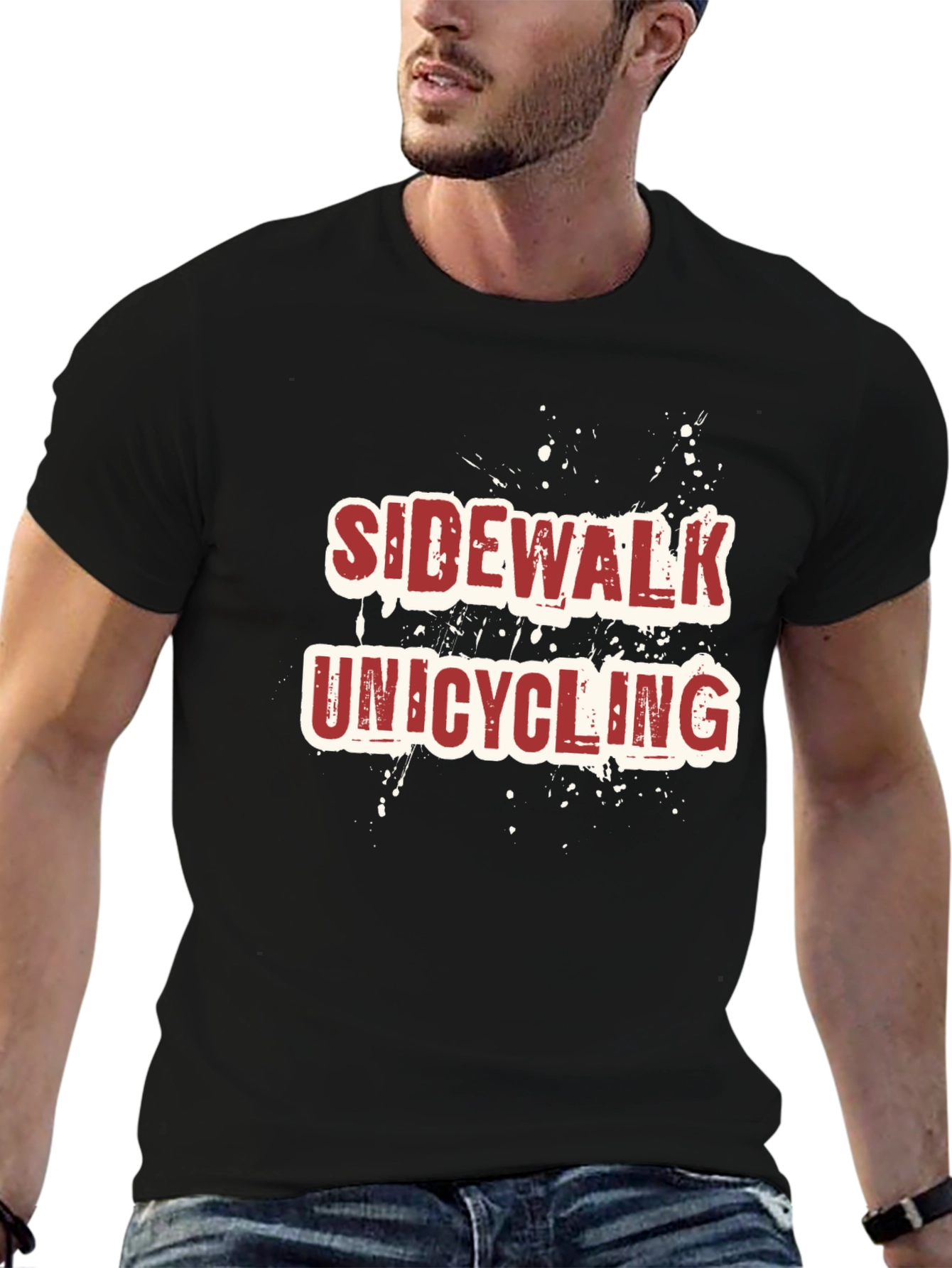 Sidewalk Unicycling Black Tee