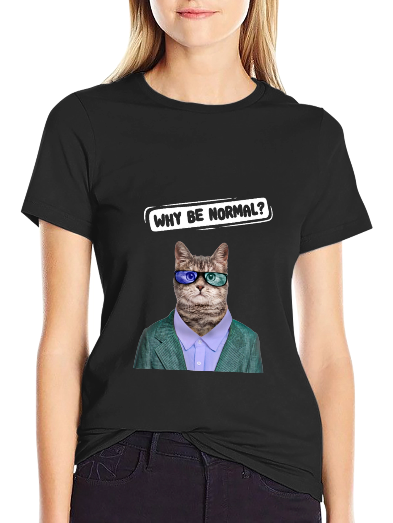 Funny Cat T-Shirt - Why Be Normal?