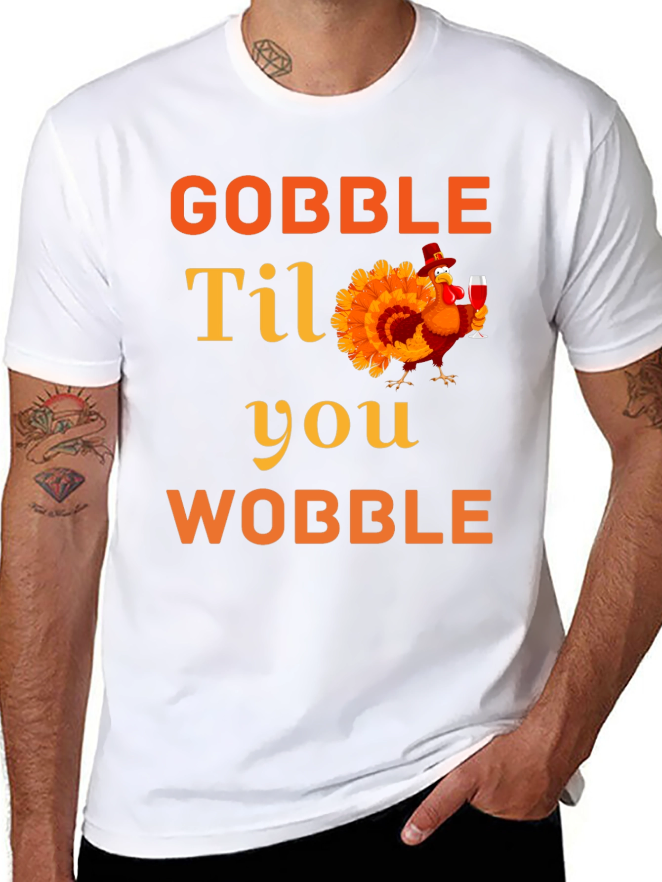 Gobble Til You Wobble Thanksgiving T-Shirt