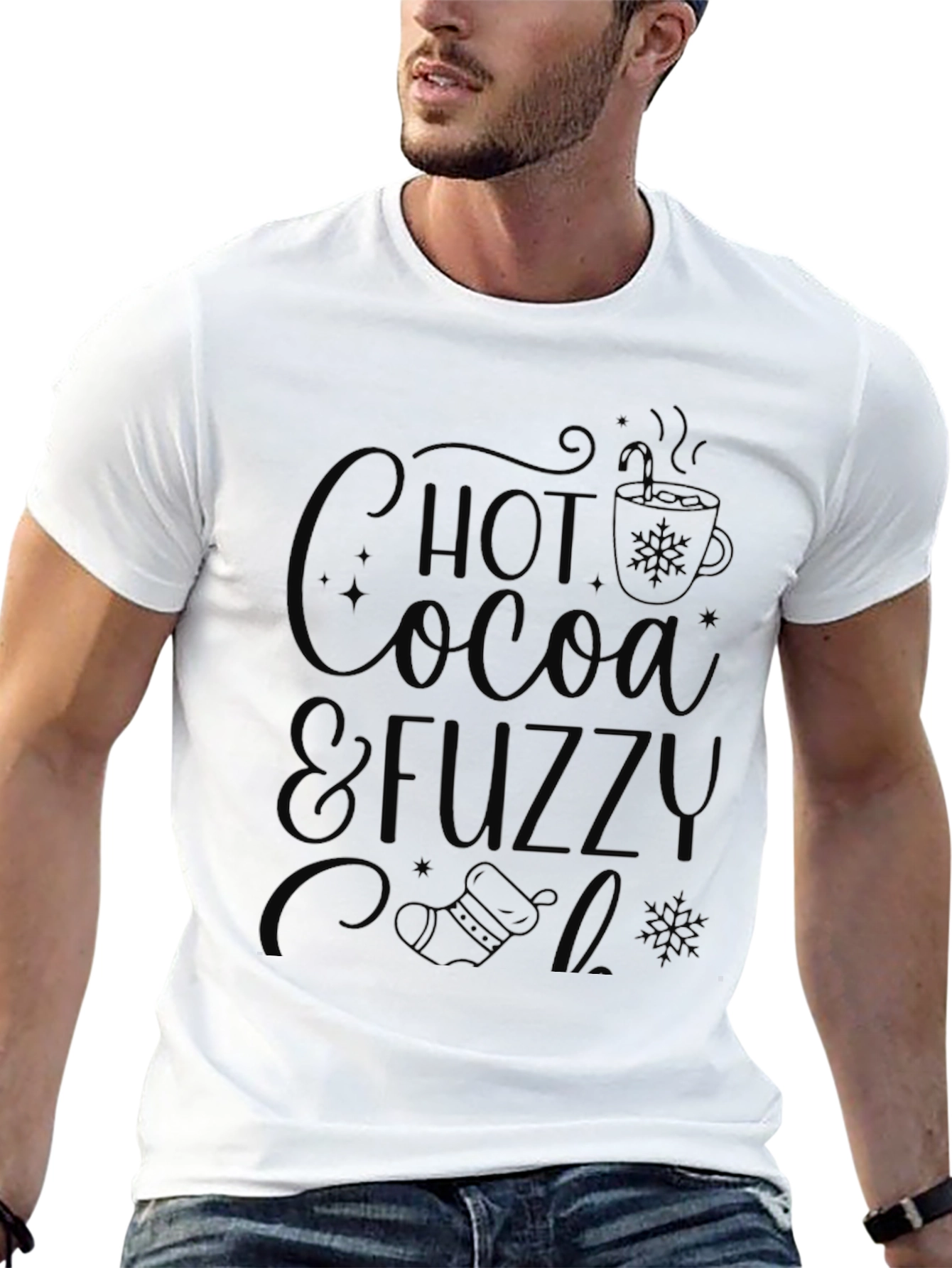 Hot Cocoa & Fuzzy Socks Black T-Shirt