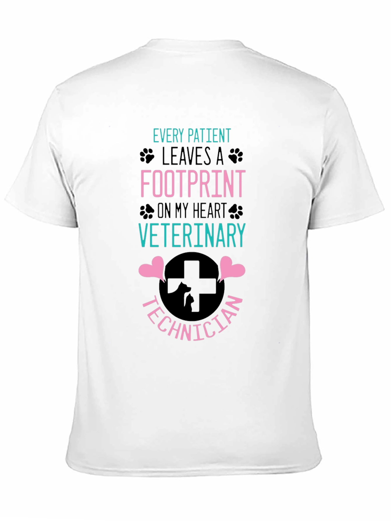 Veterinary Technician Footprint Heart T-Shirt