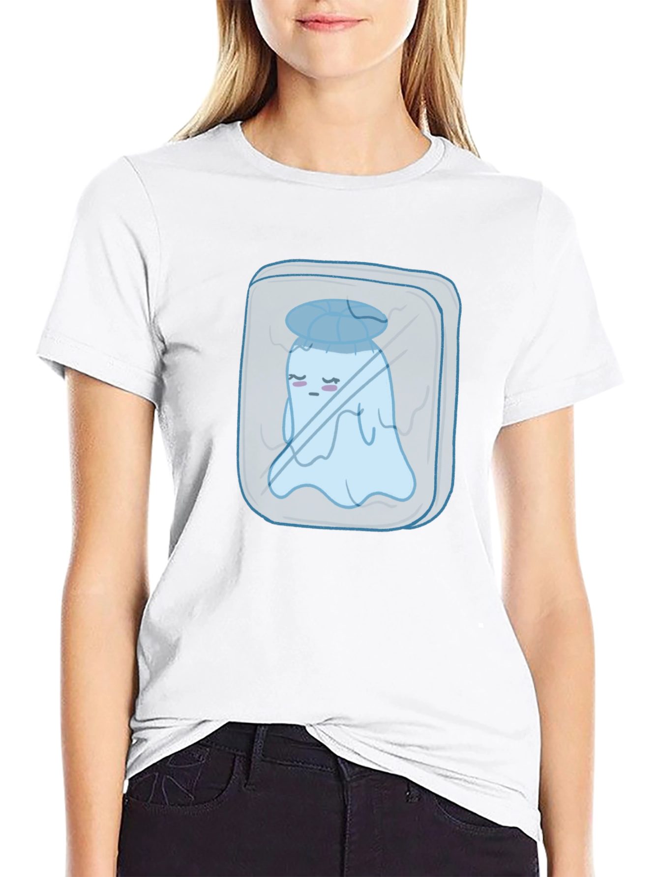 Cool Ghost Tee - Black Cotton Graphic T-Shirt