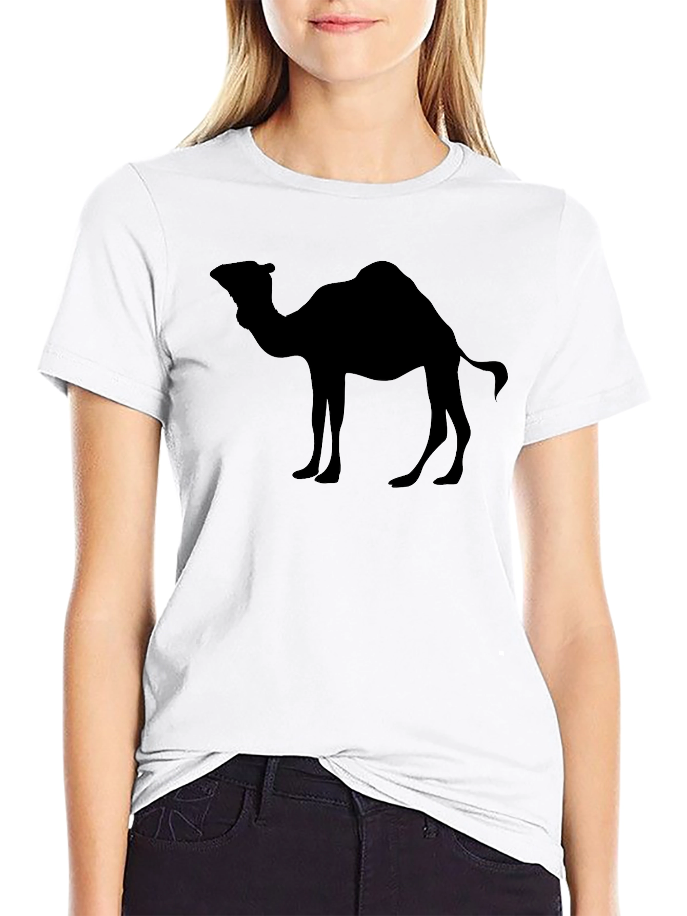 Camel Silhouette Black T-Shirt - Desert Vibes