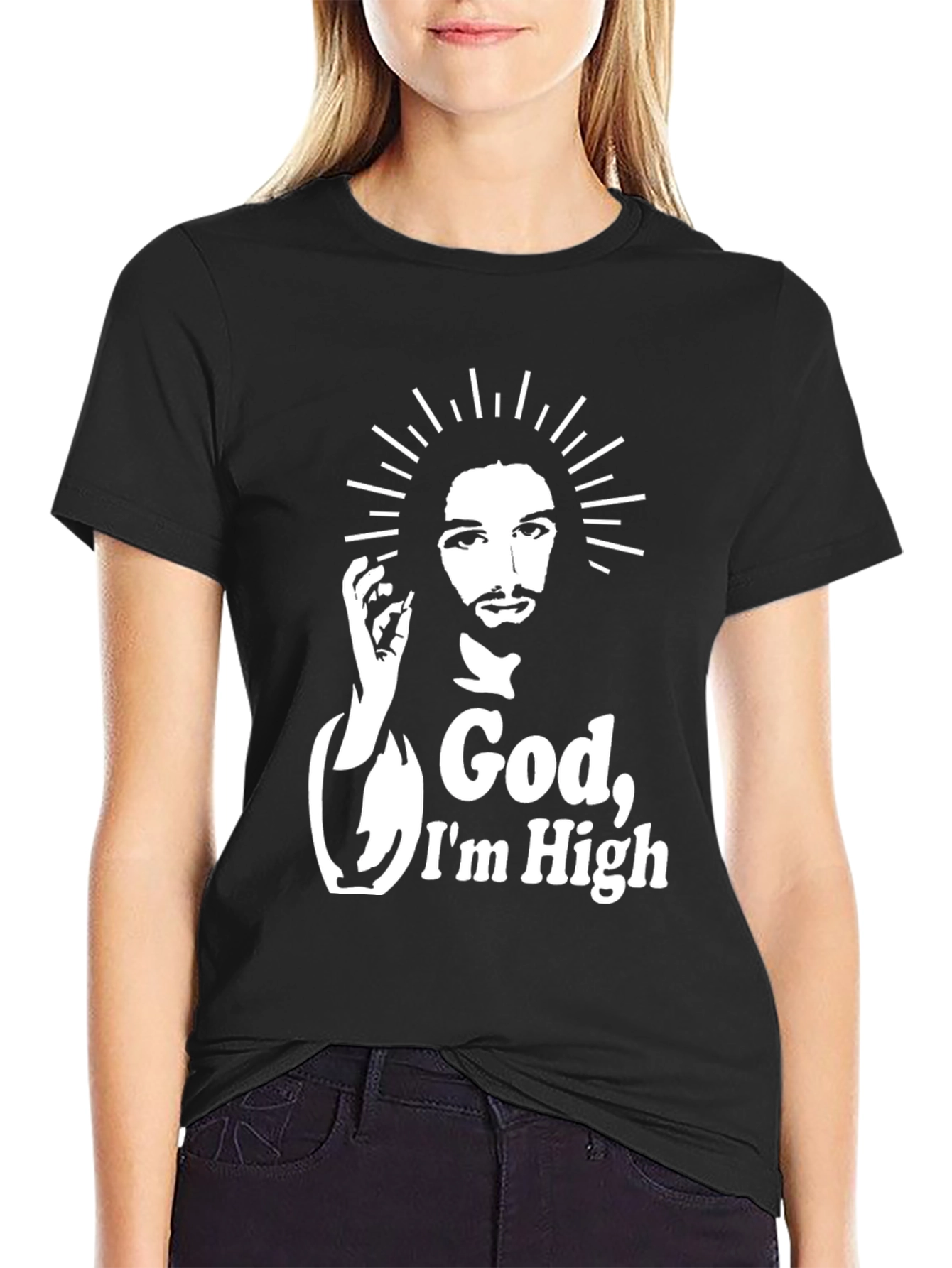 God Im High T-Shirt Black Graphic Tee