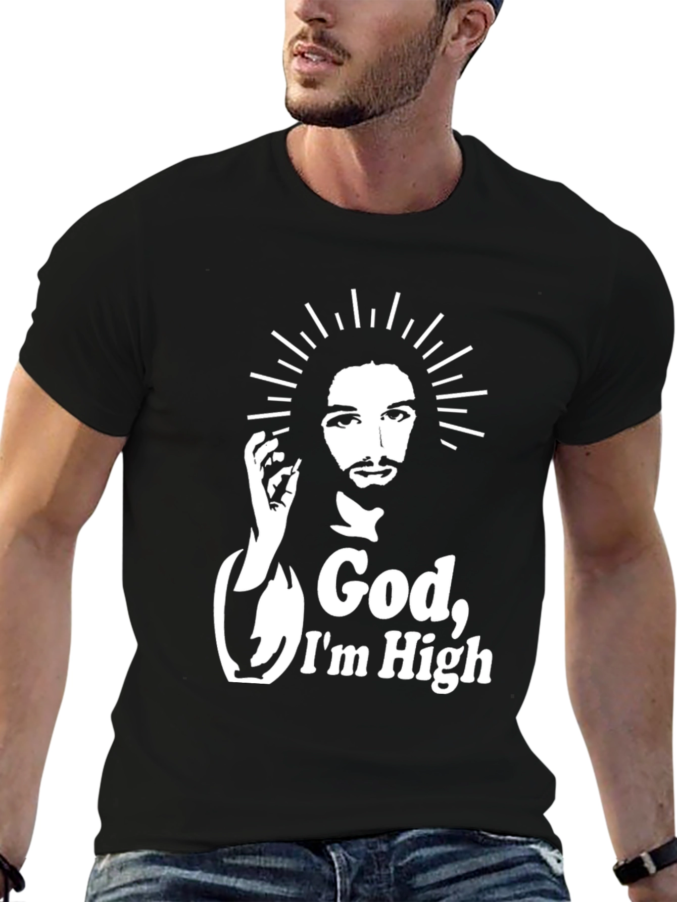 God Im High T-Shirt Black Graphic Tee