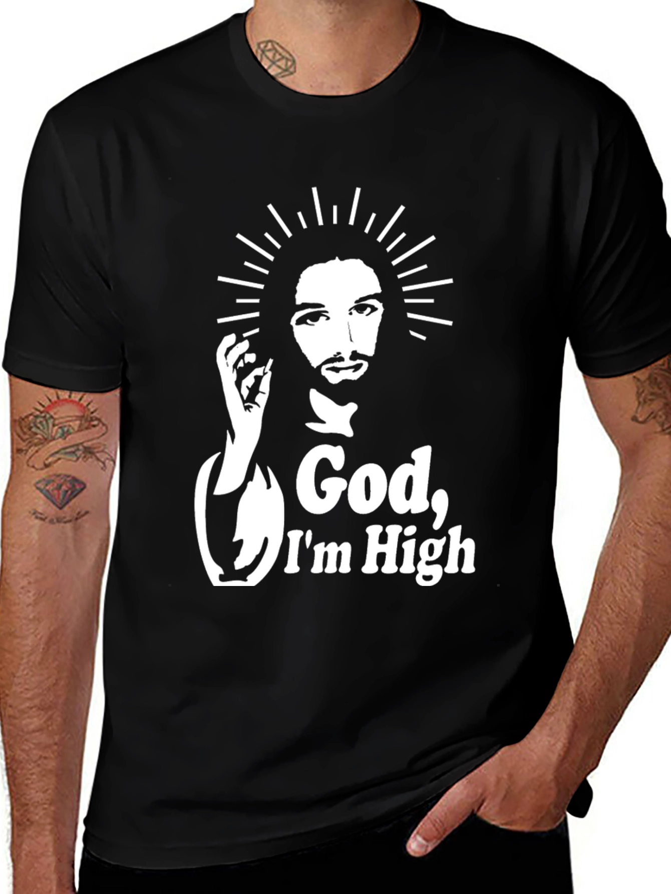 God Im High T-Shirt Black Graphic Tee
