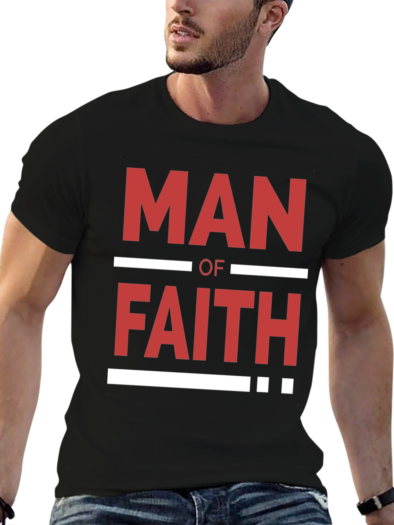 Man of Faith Graphic T-Shirt - Black