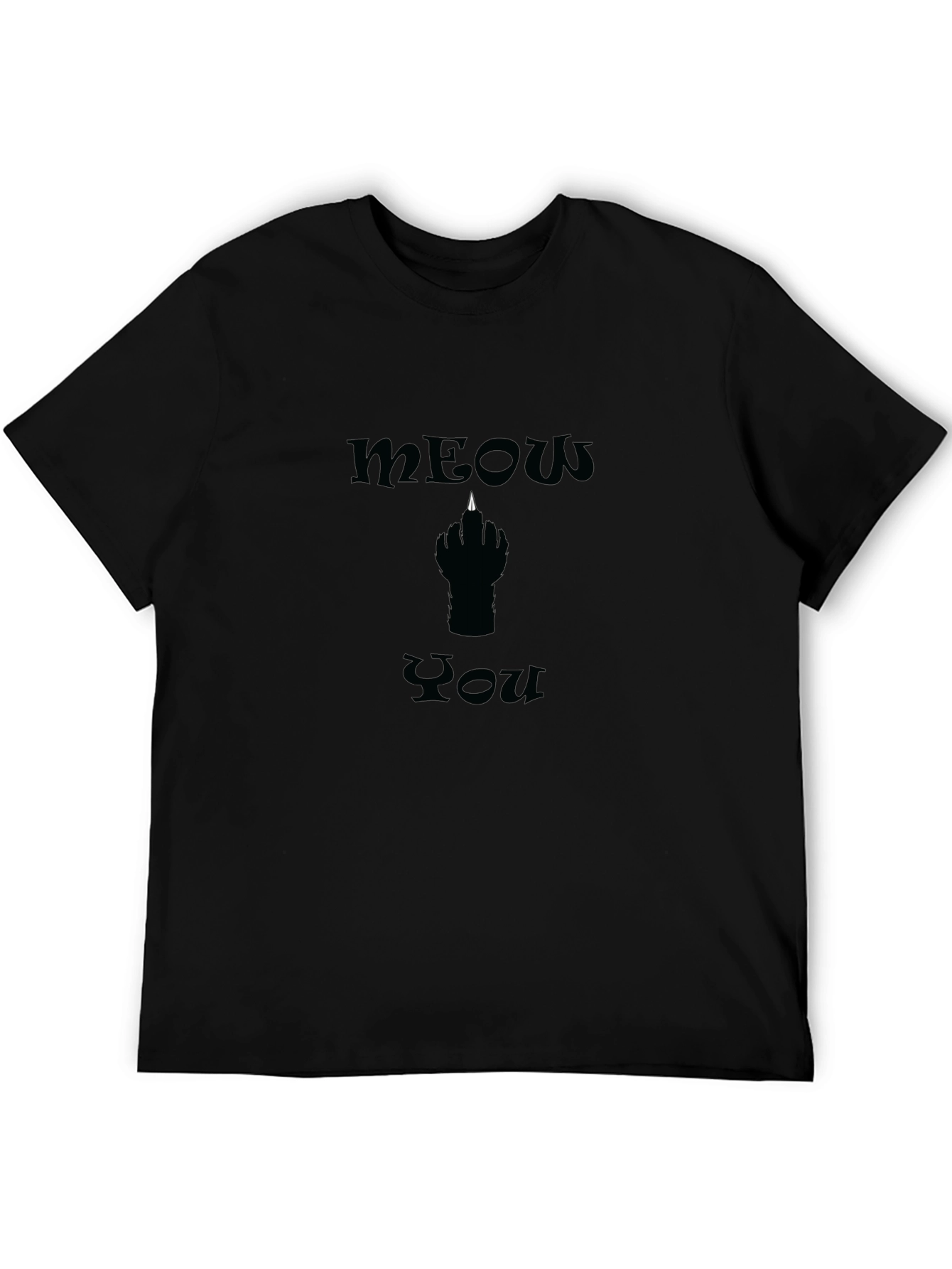 Meow You Graphic Tee - Black Cotton T-Shirt