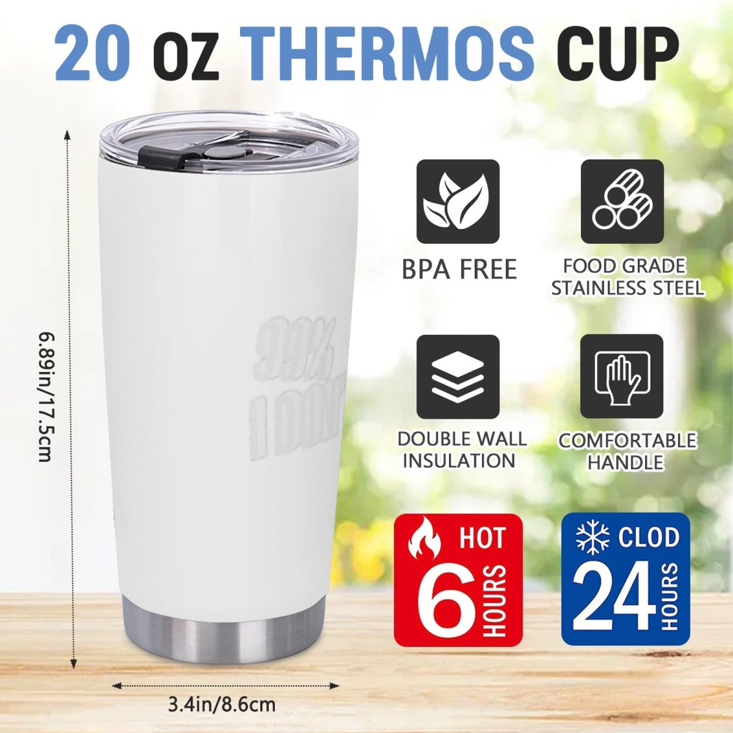 Travel-Friendly Insulated Tumbler - Stainless Steel Graphic Design Cup