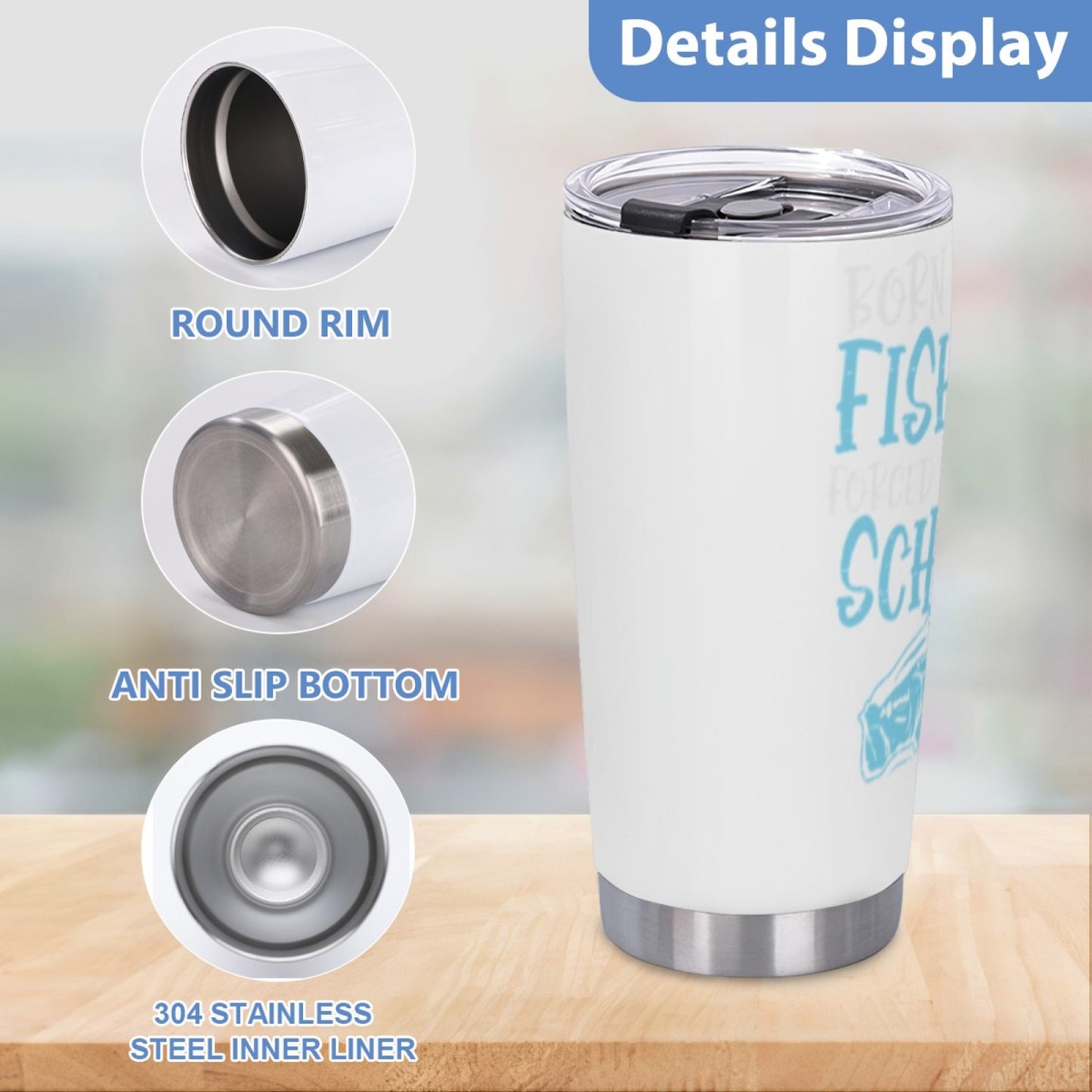 On-The-Go Insulated Graphic Tumbler - Stainless Steel Leak-Proof Drinkware