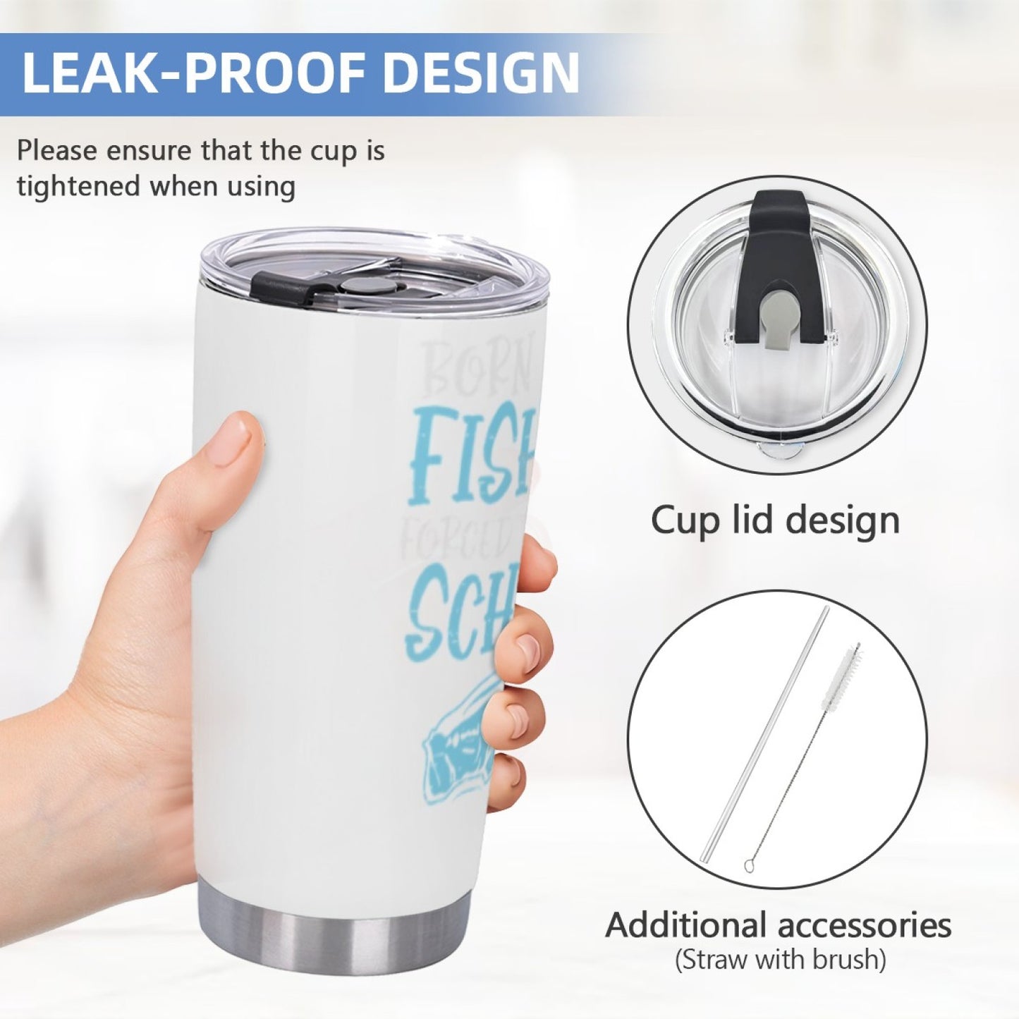 On-The-Go Insulated Graphic Tumbler - Stainless Steel Leak-Proof Drinkware