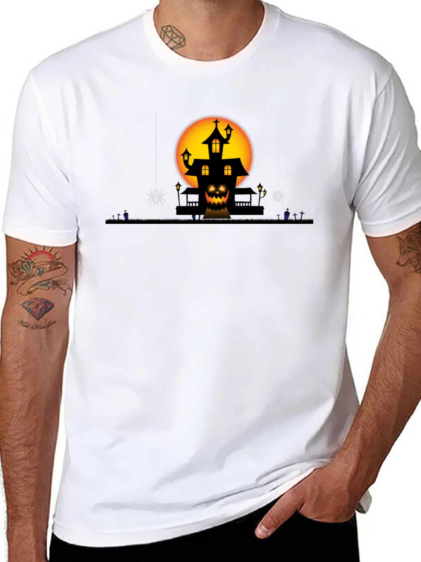 Halloween Haunted House Graphic Tee