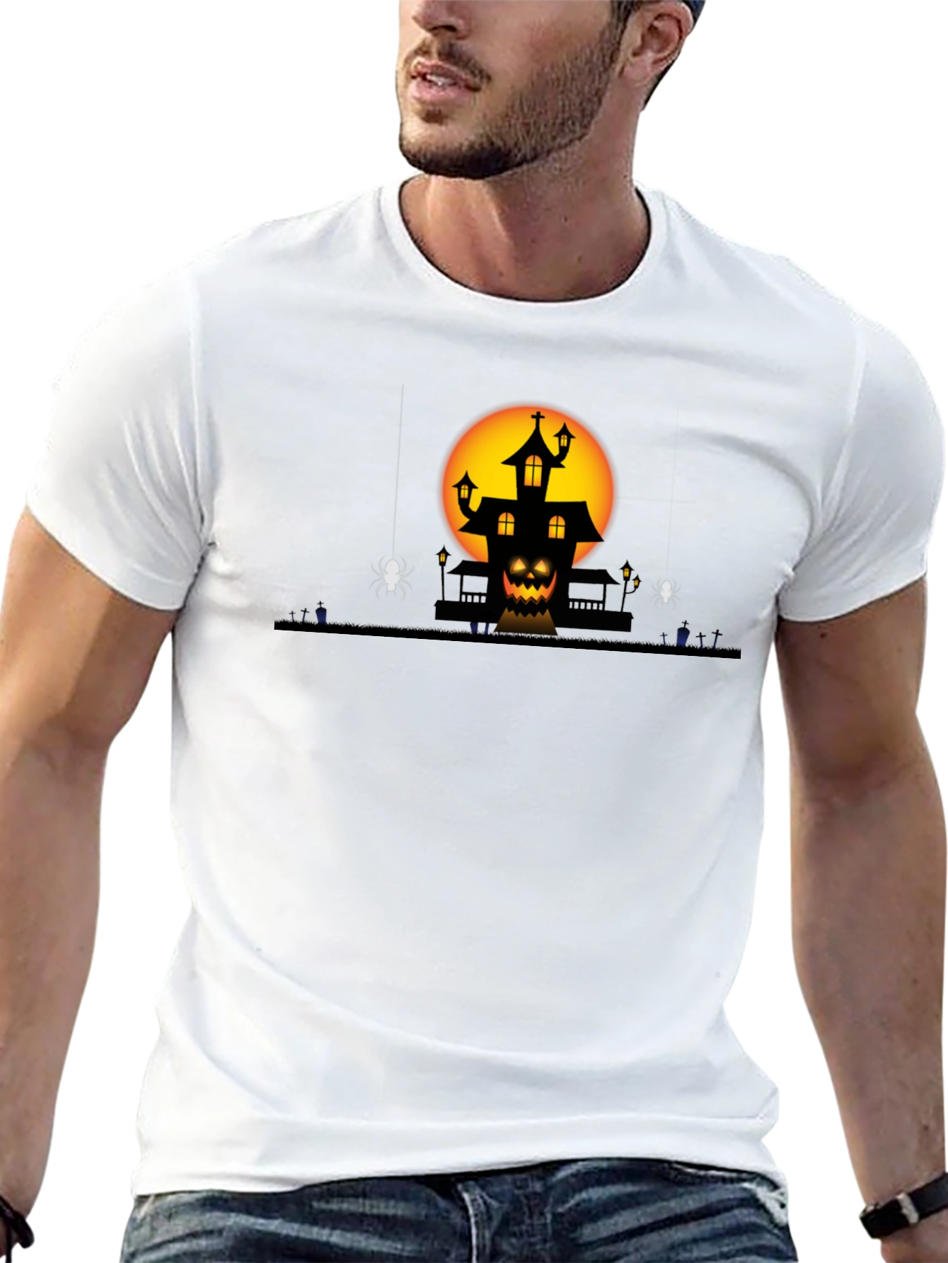 Halloween Haunted House Graphic Tee