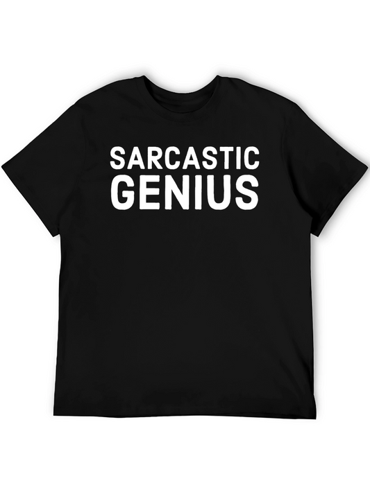 Sarcastic Genius Graphic Tee - Black Cotton T-Shirt