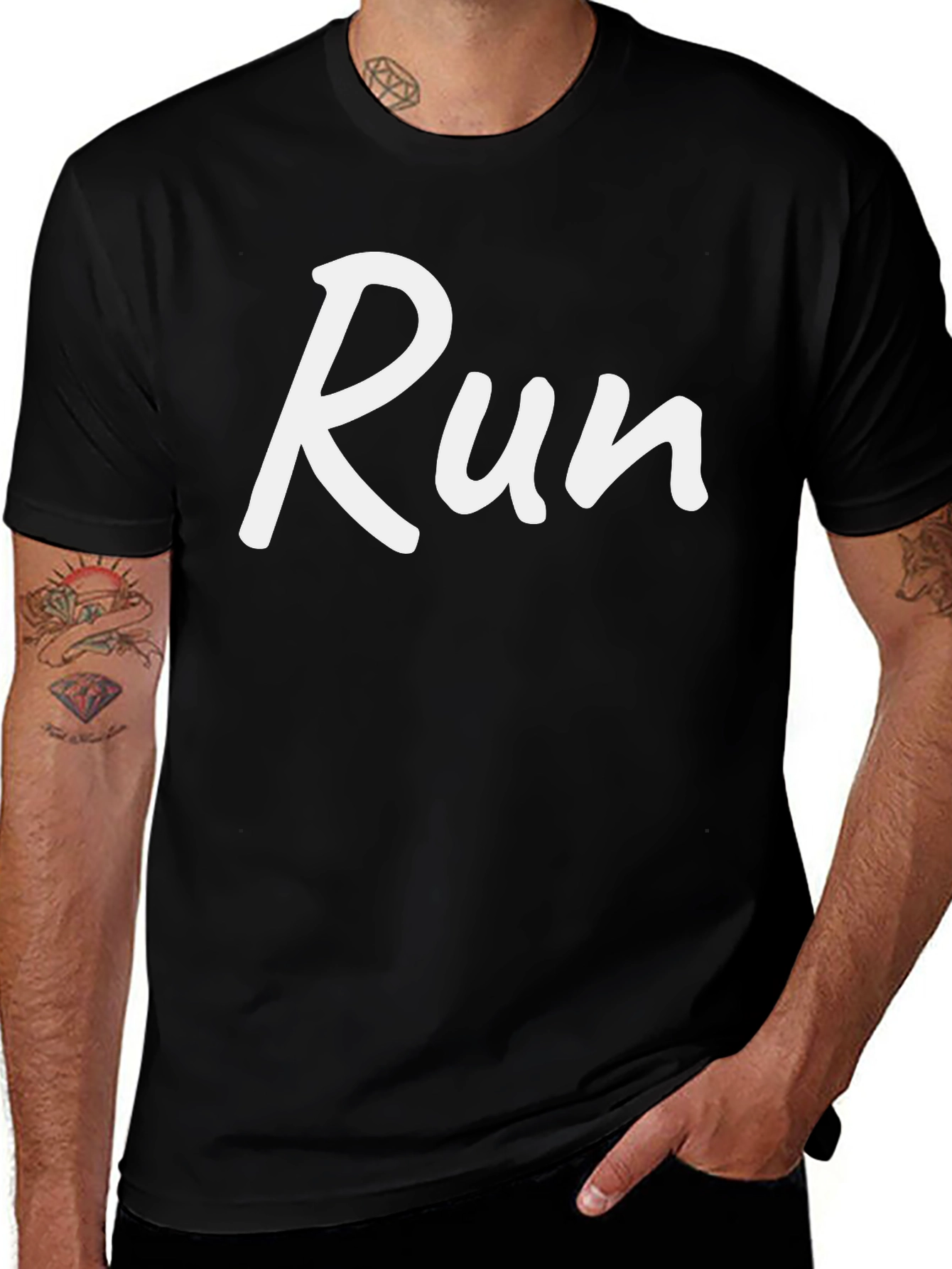 Run Graphic Tee - Mens Black Running Shirt