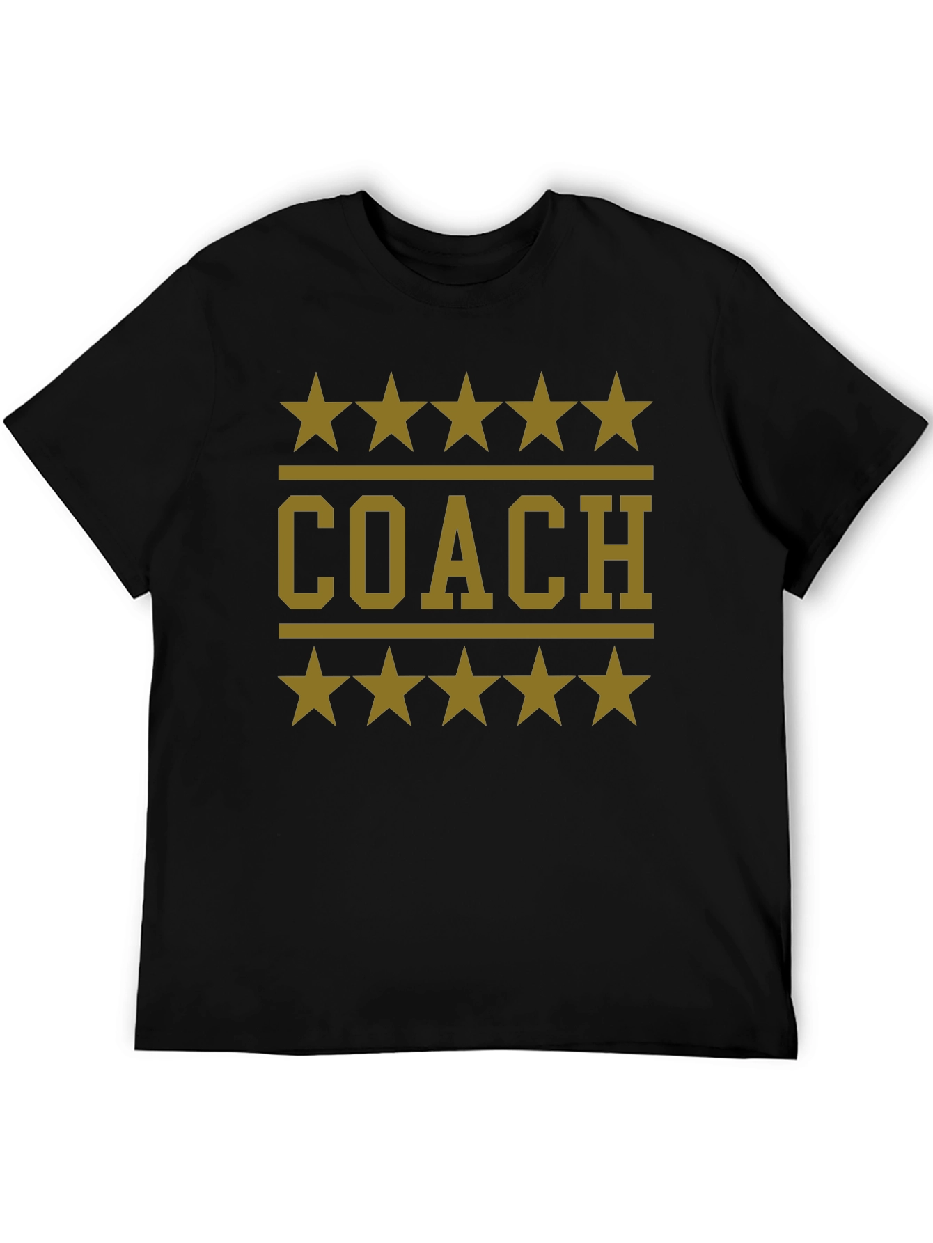 Coach T-Shirt with Stars - Black Cotton Tee