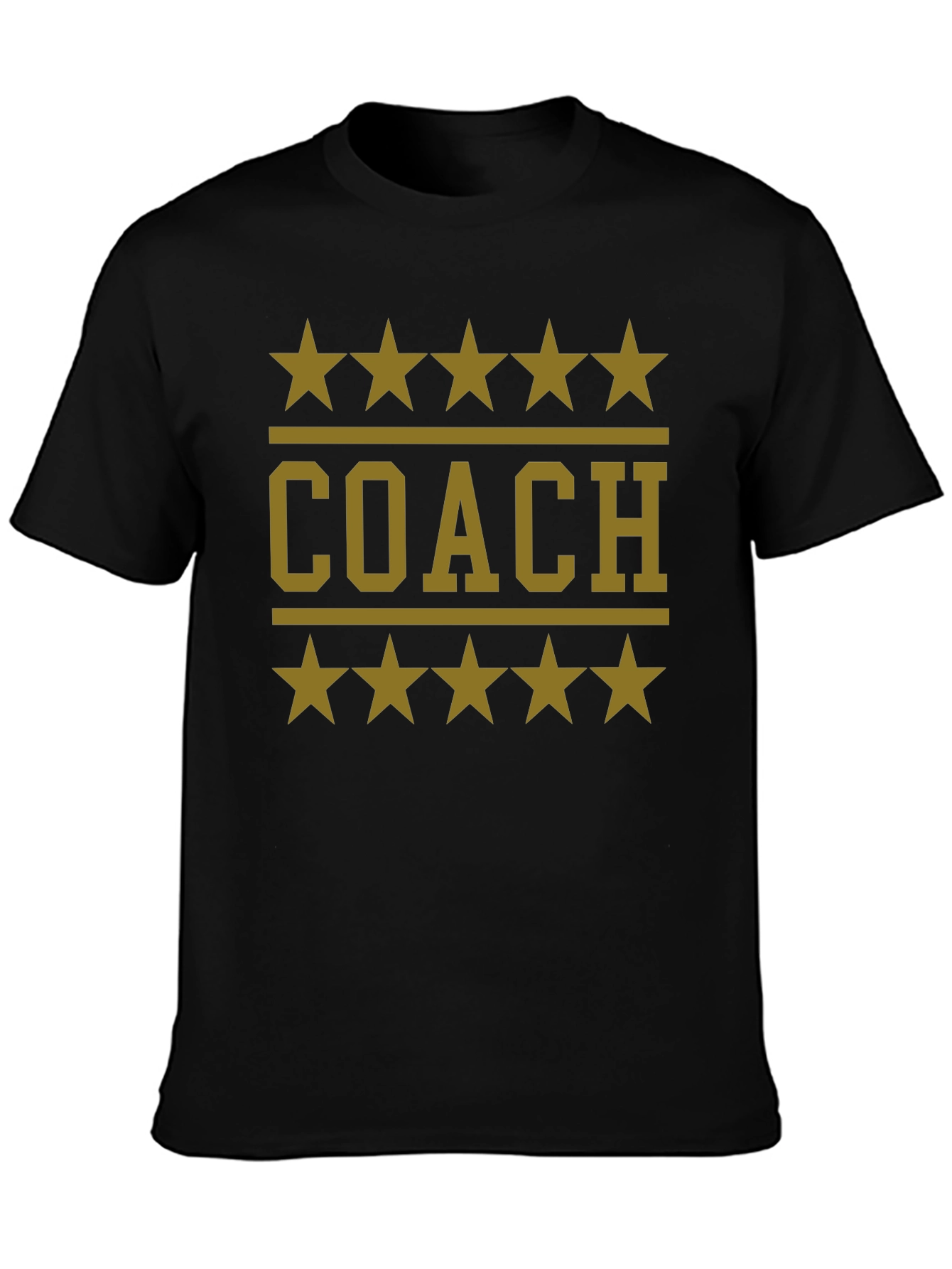 Coach T-Shirt with Stars - Black Cotton Tee