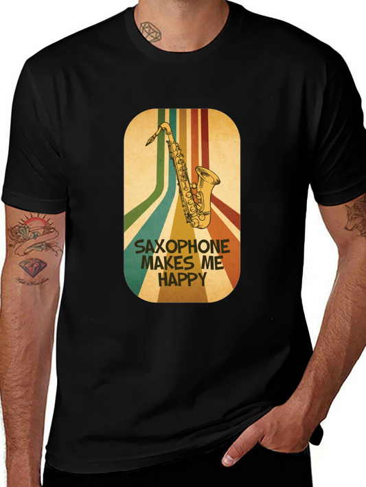 Saxophone Makes Me Happy Graphic Tee