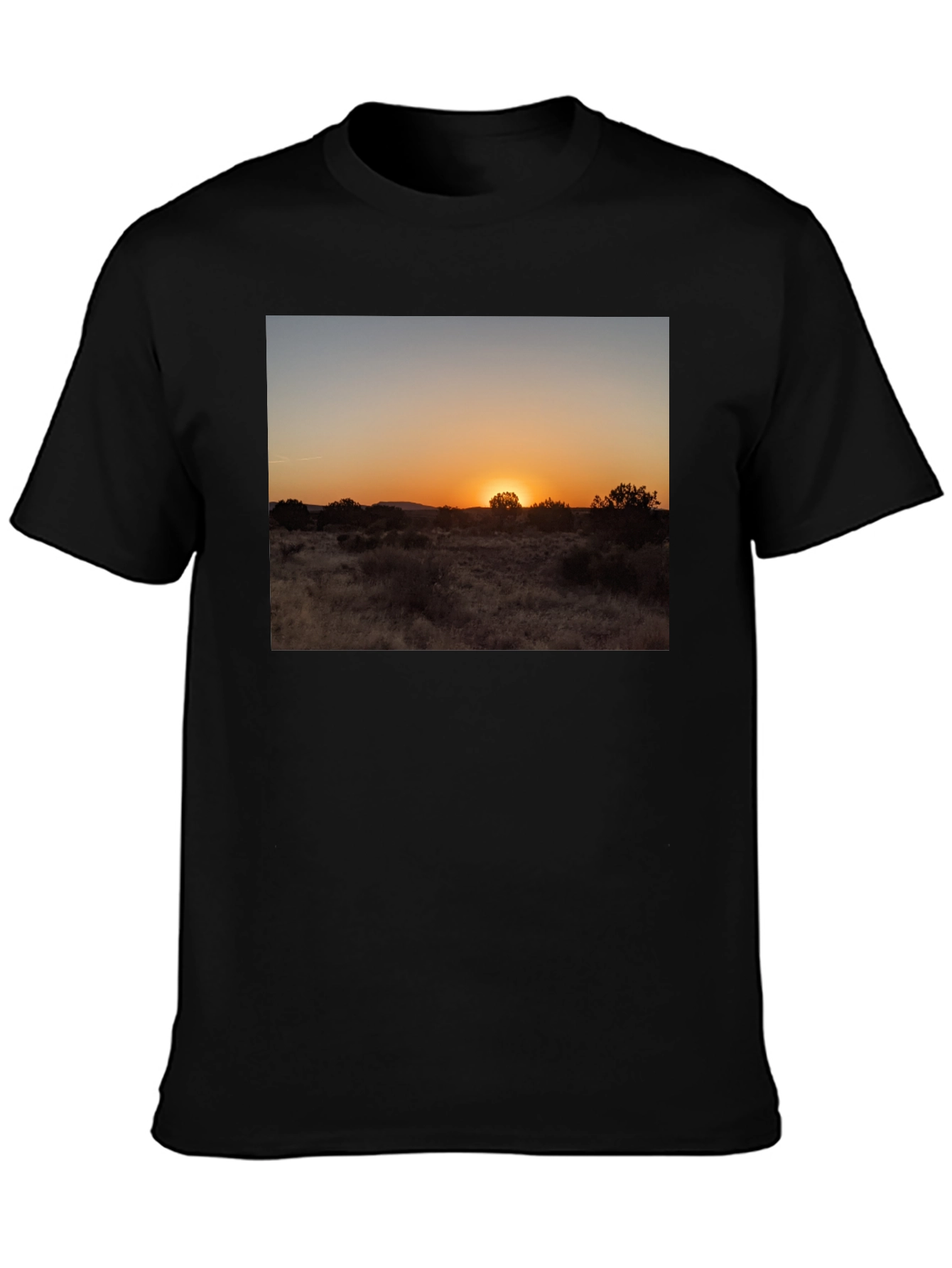 Sunset Landscape Graphic Tee - Black