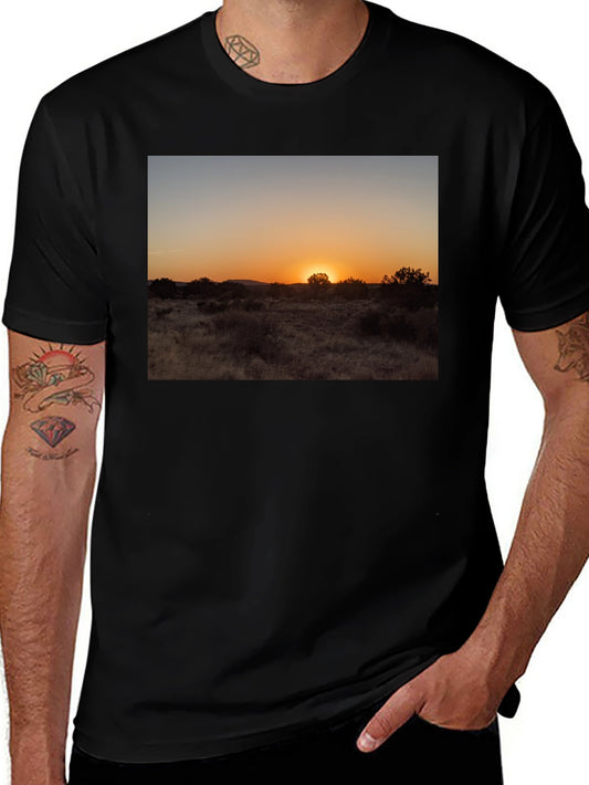 Sunset Landscape Graphic Tee - Black