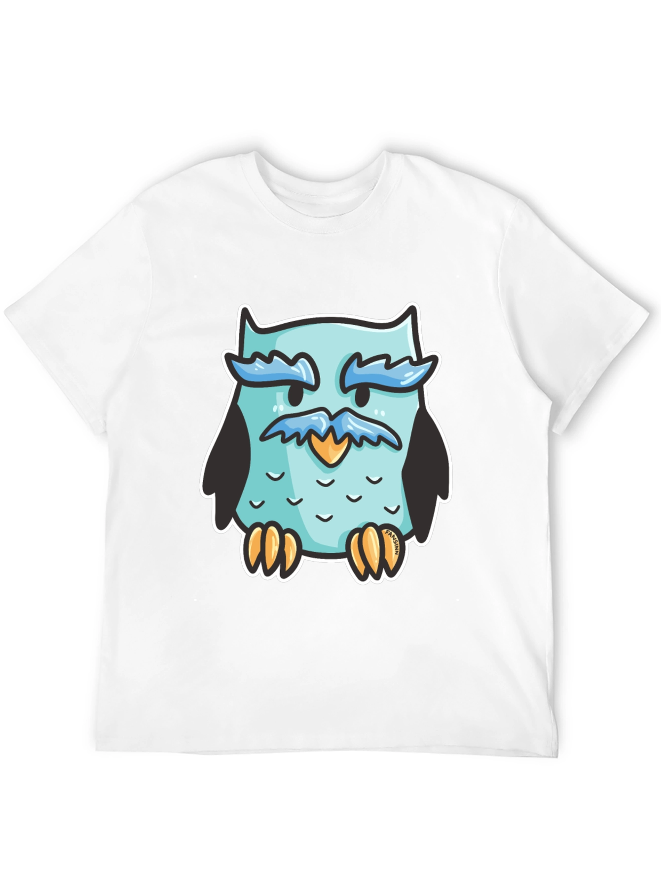 Cool Owl Graphic Tee - Black Cotton Blend
