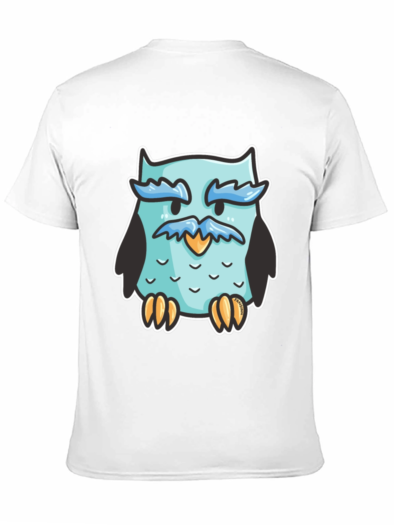 Cool Owl Graphic Tee - Black Cotton Blend